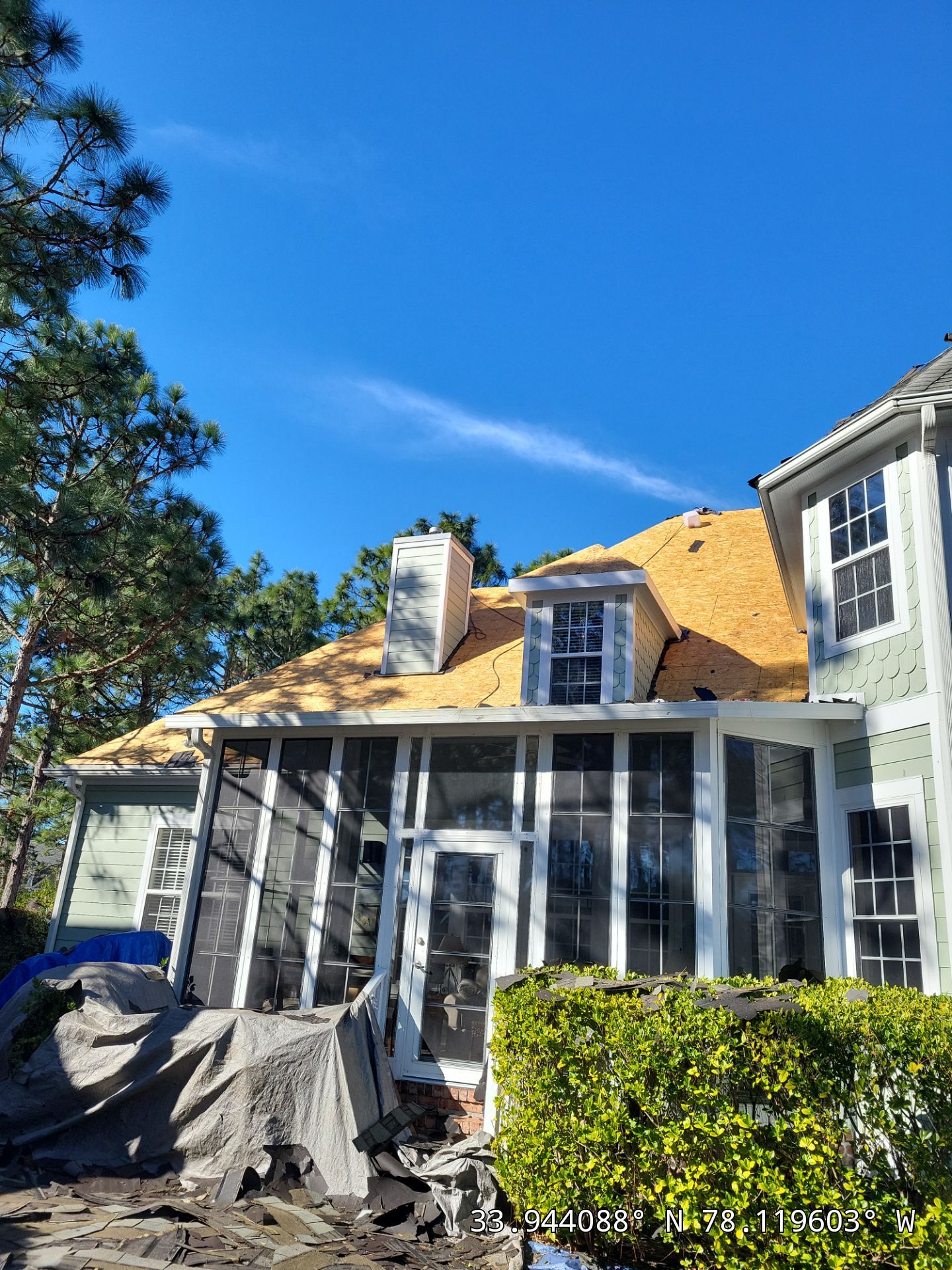 Storm Damage Insurance Claim Roof Replacement in Southport, NC Using CertainTeed by RGR Construction and Roofing, LLC
