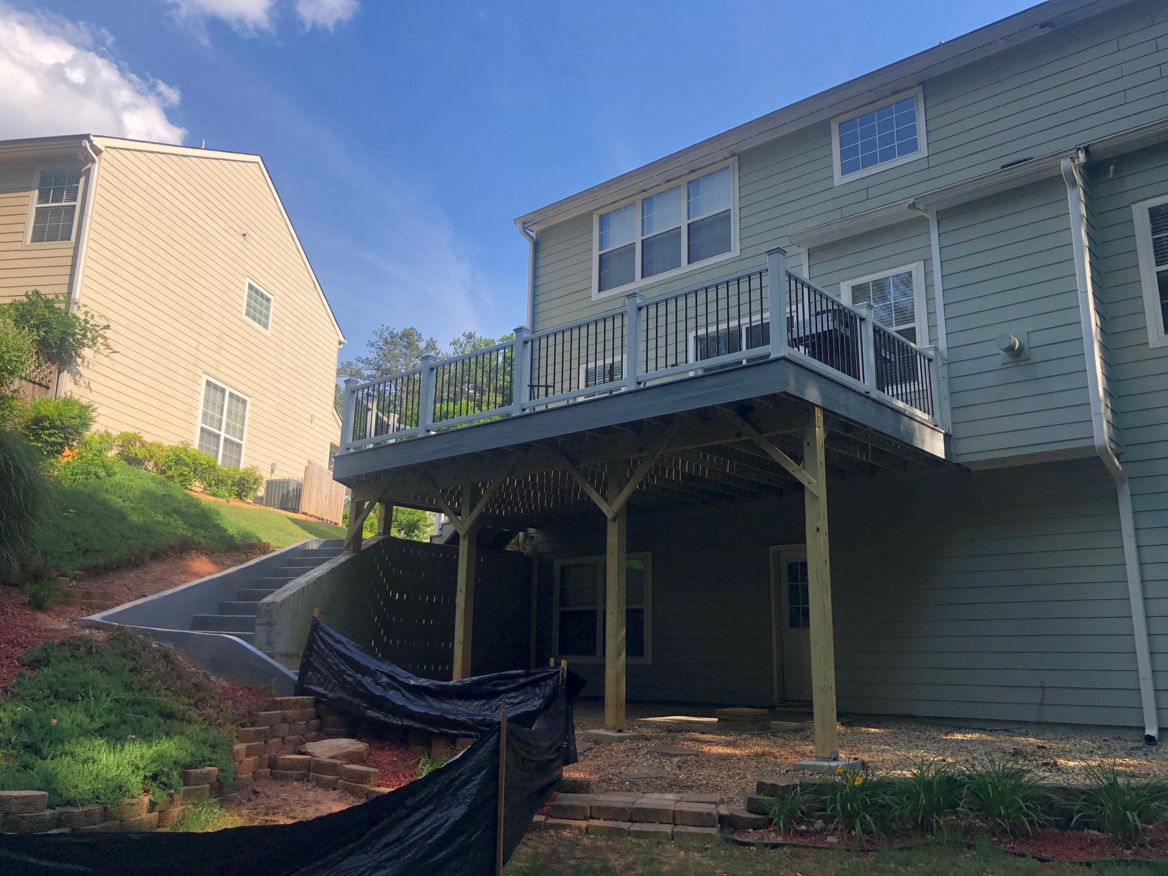 Composite Deck Replacement and Stamped Concrete Patio in Kennesaw by Swift Home Renovations