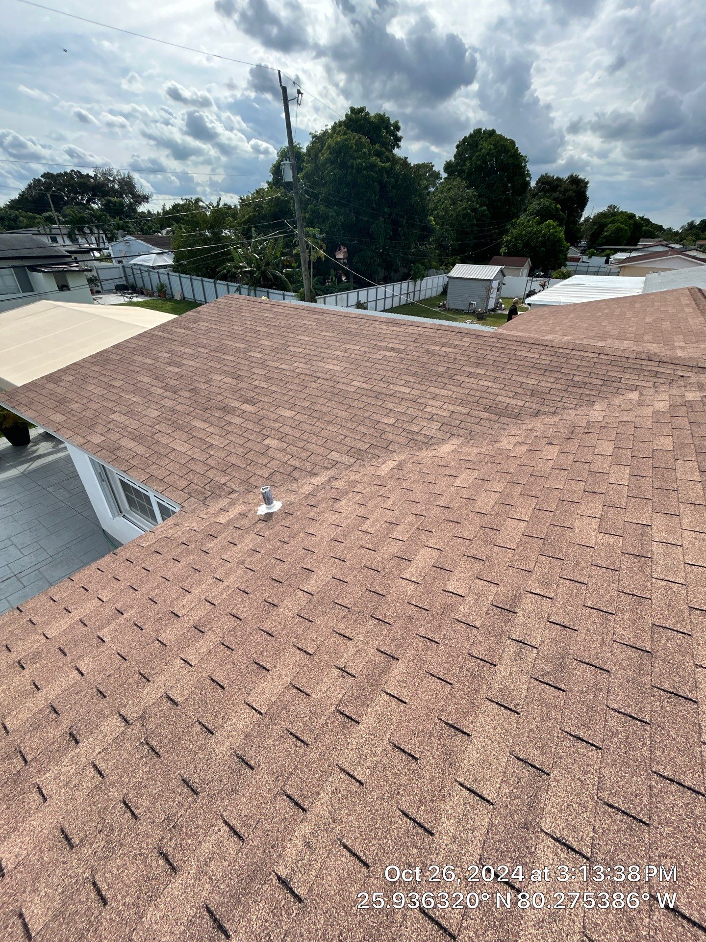 RESIDENTAL METAL REROOF 24 GUAGE DOVE GRAY 1-1/2" MECHANICAL SEAM METAL POLYGLASS POLYSTICK XFR by Earl W. Johnston Roofing 