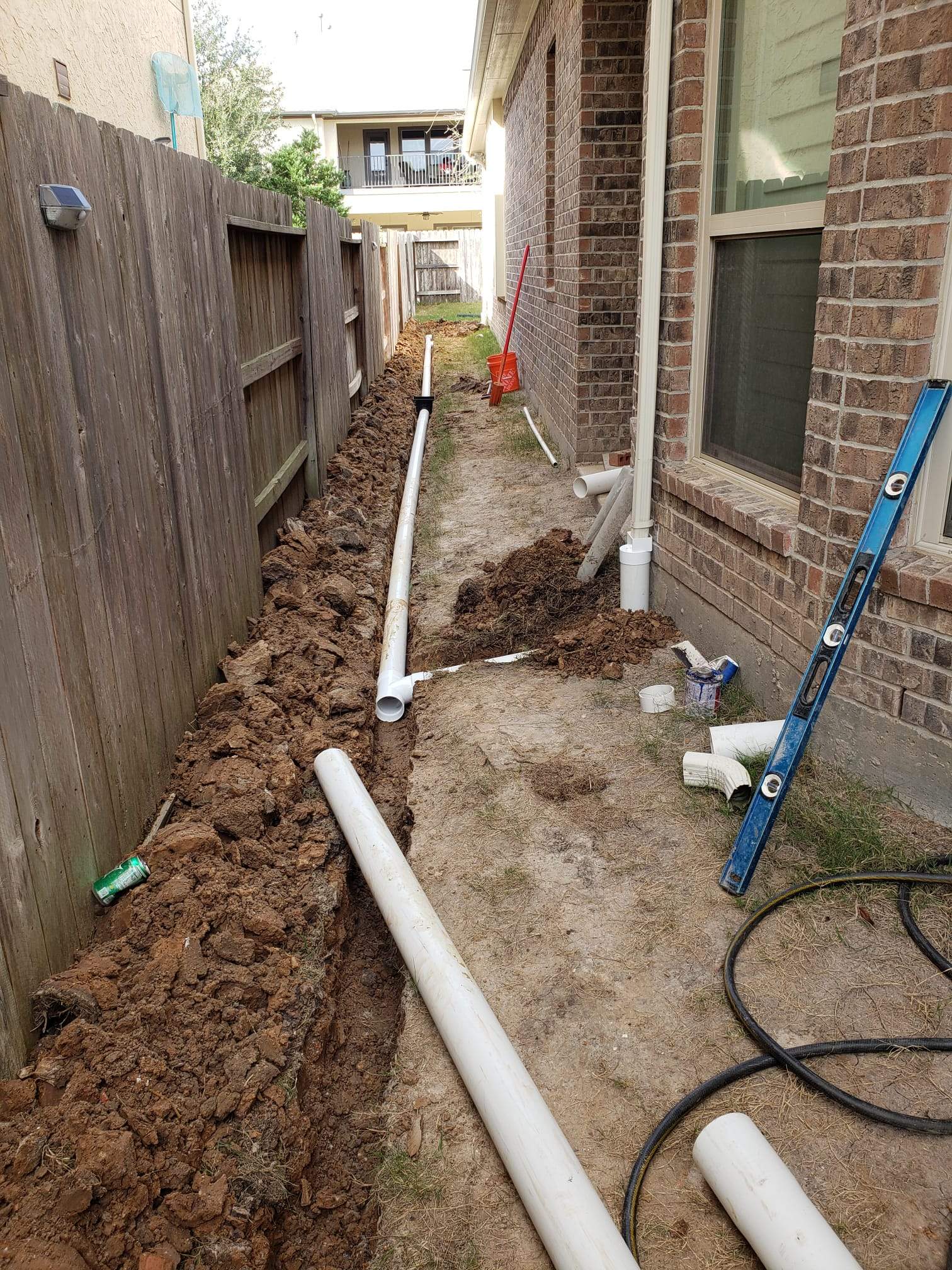Sideyard Upgrade – Drainage + Walkway + Utility Area Transformation by Texas Urban Elements