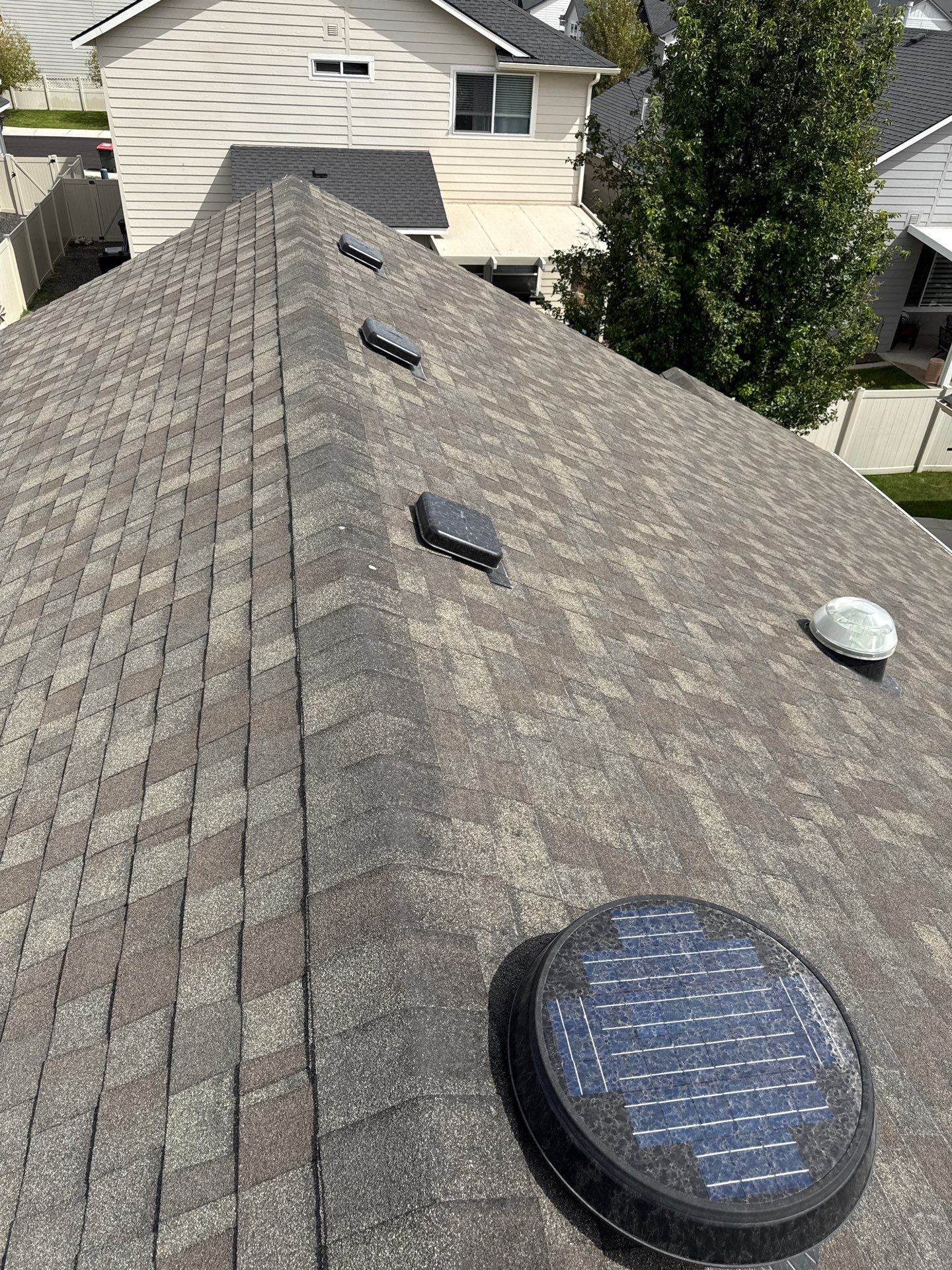 Residential Roof Replacement With Charcoal Architectural Shingles in Meridian by Olive Roofing