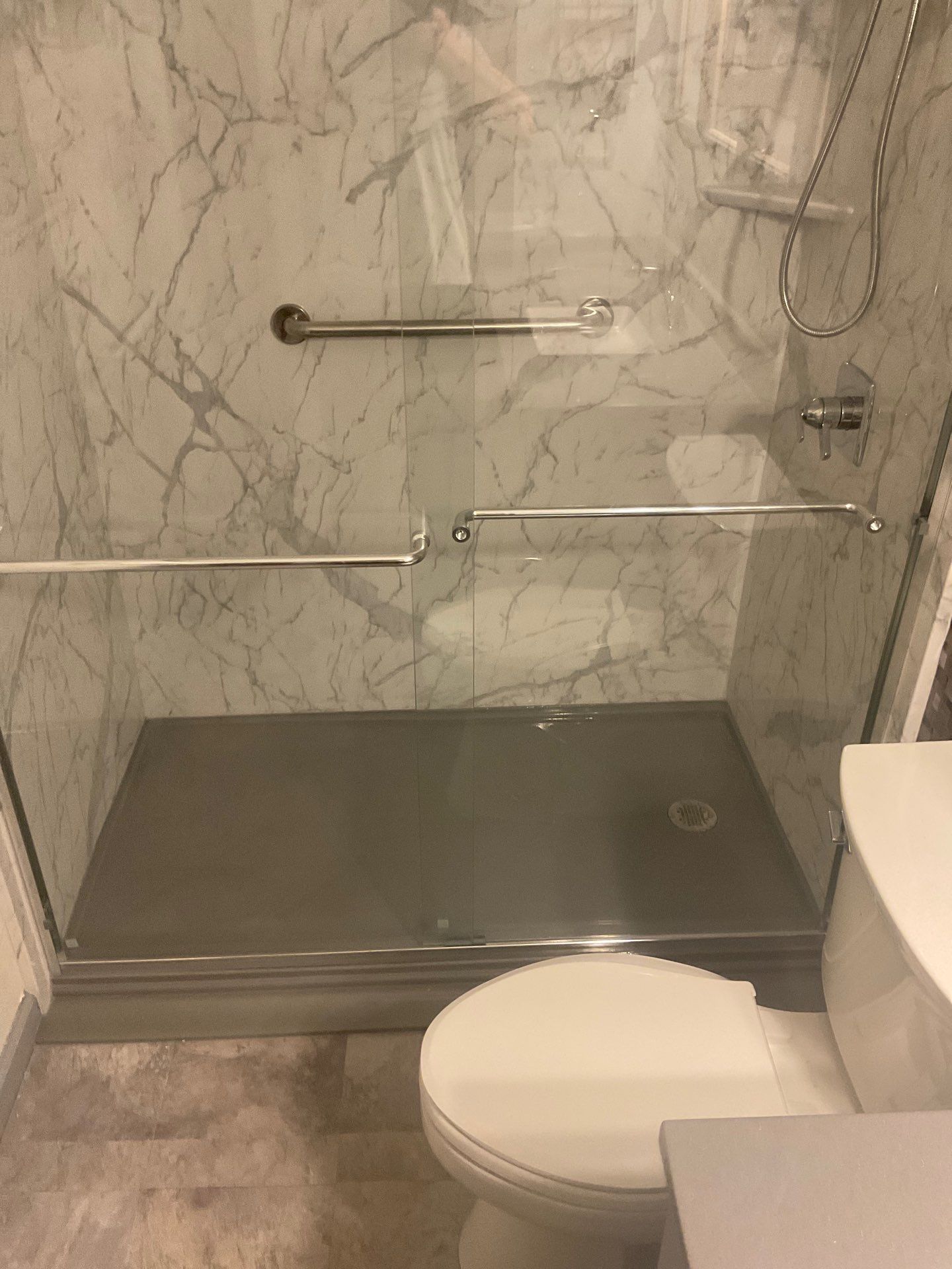 Phase II: Santorini White & Concrete Onyx by Rome Bath Remodeling