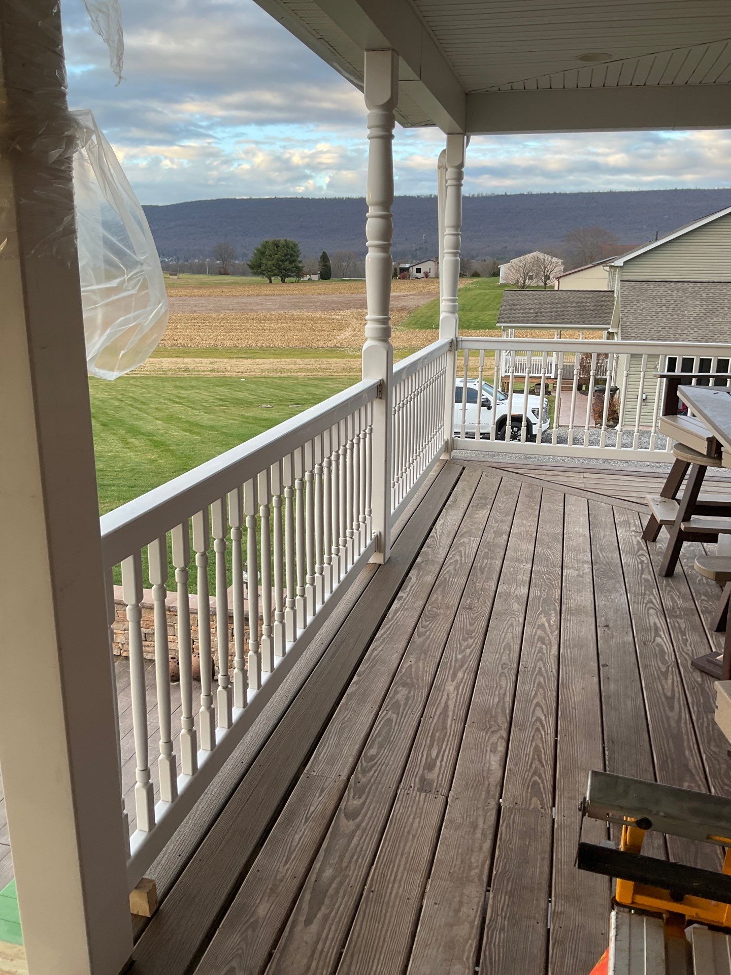 Covered Deck Addition With Custom Gable Roof in Tower City by Esh Builders
