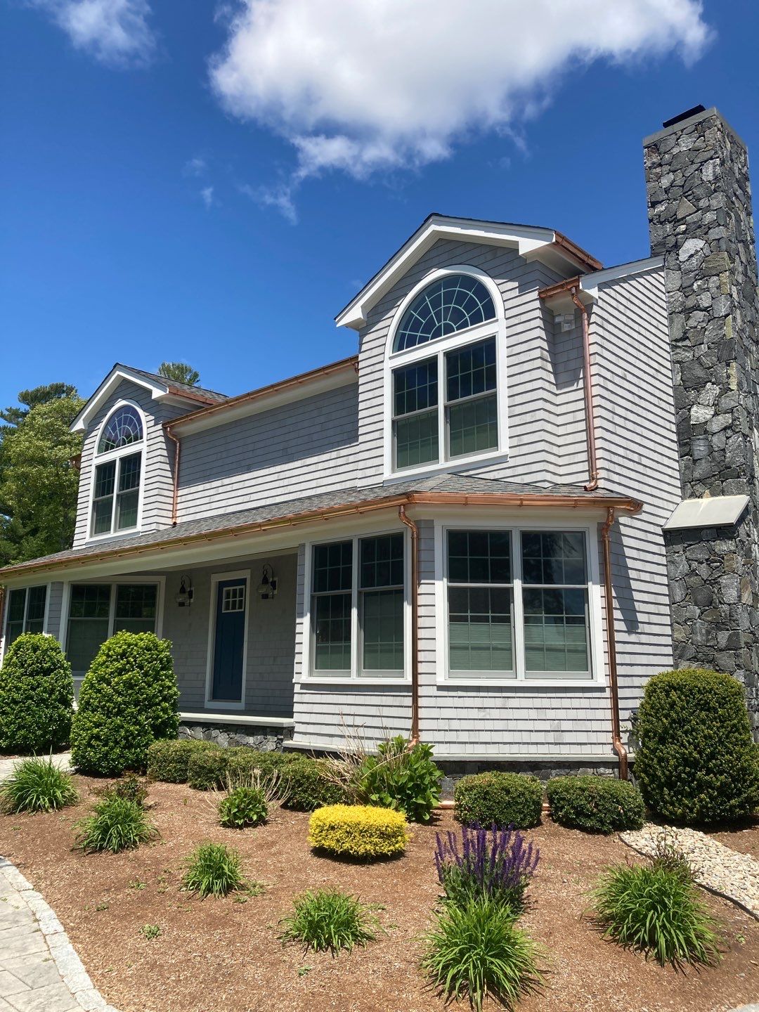 Gutter Installation using 6" Half Round Copper Gutter in Wareham, MA by Gutter Pro Enterprises