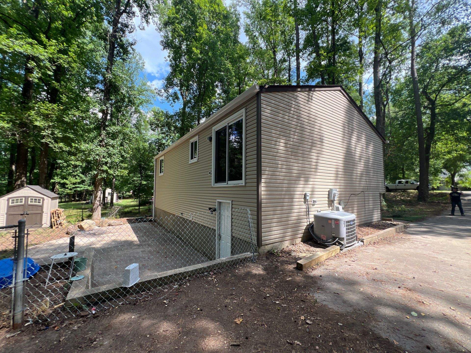 Custom Elevated Pressure-Treated Wood Deck Installation in Raleigh by The Remodeling Company