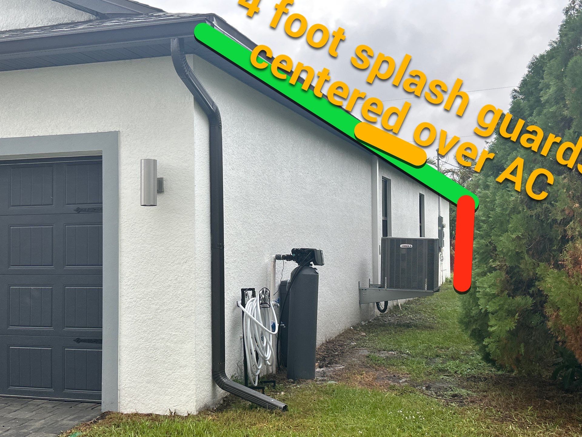 Dark Seamless Gutters and Downspouts in Cape Coral FL by Gutter Professors