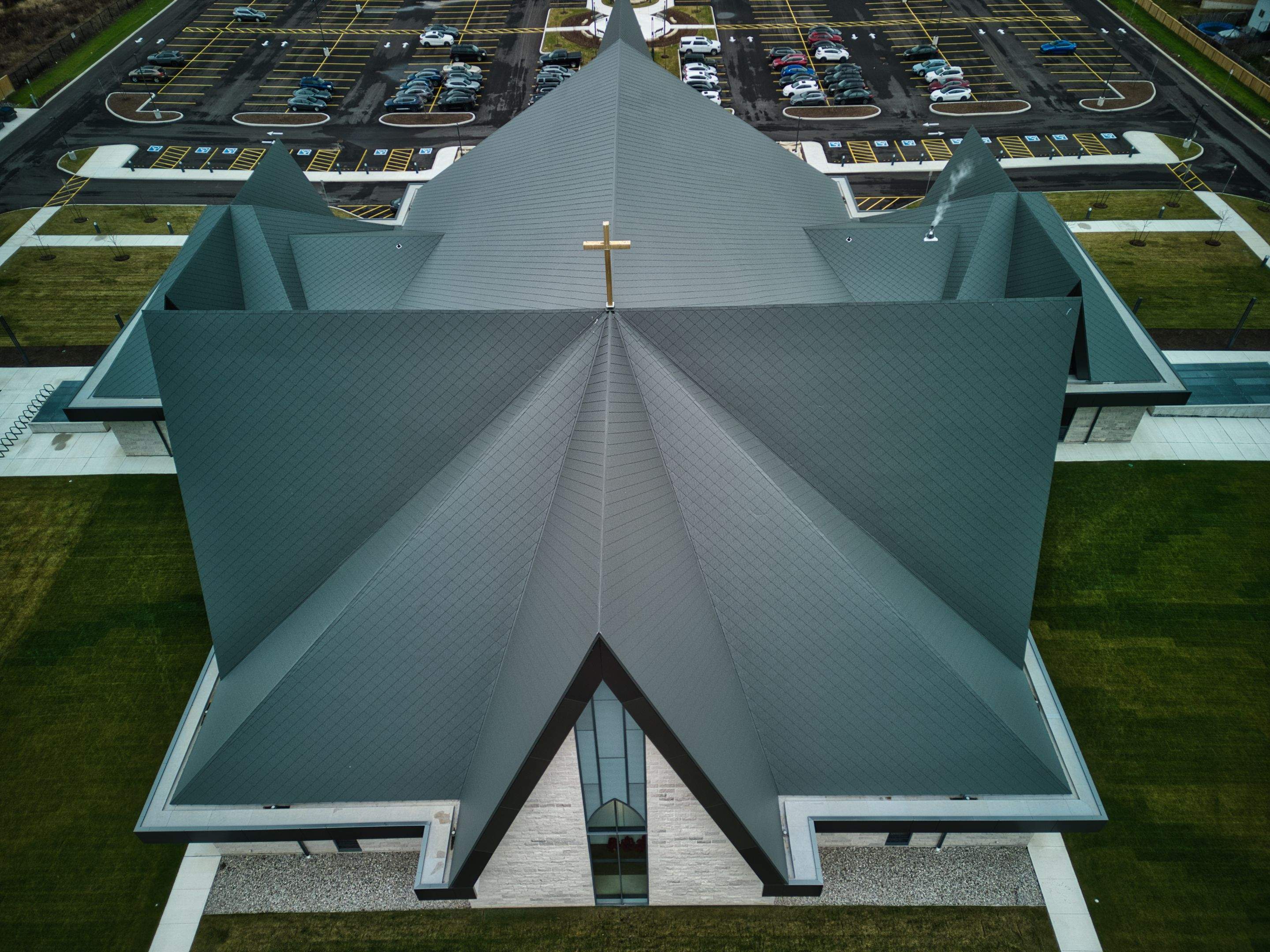 Commercial Roofing Installation using Diamond Tile Metal Shingles , Tpo Flat Roof by Jay Carter Roofing & Sheet Metal