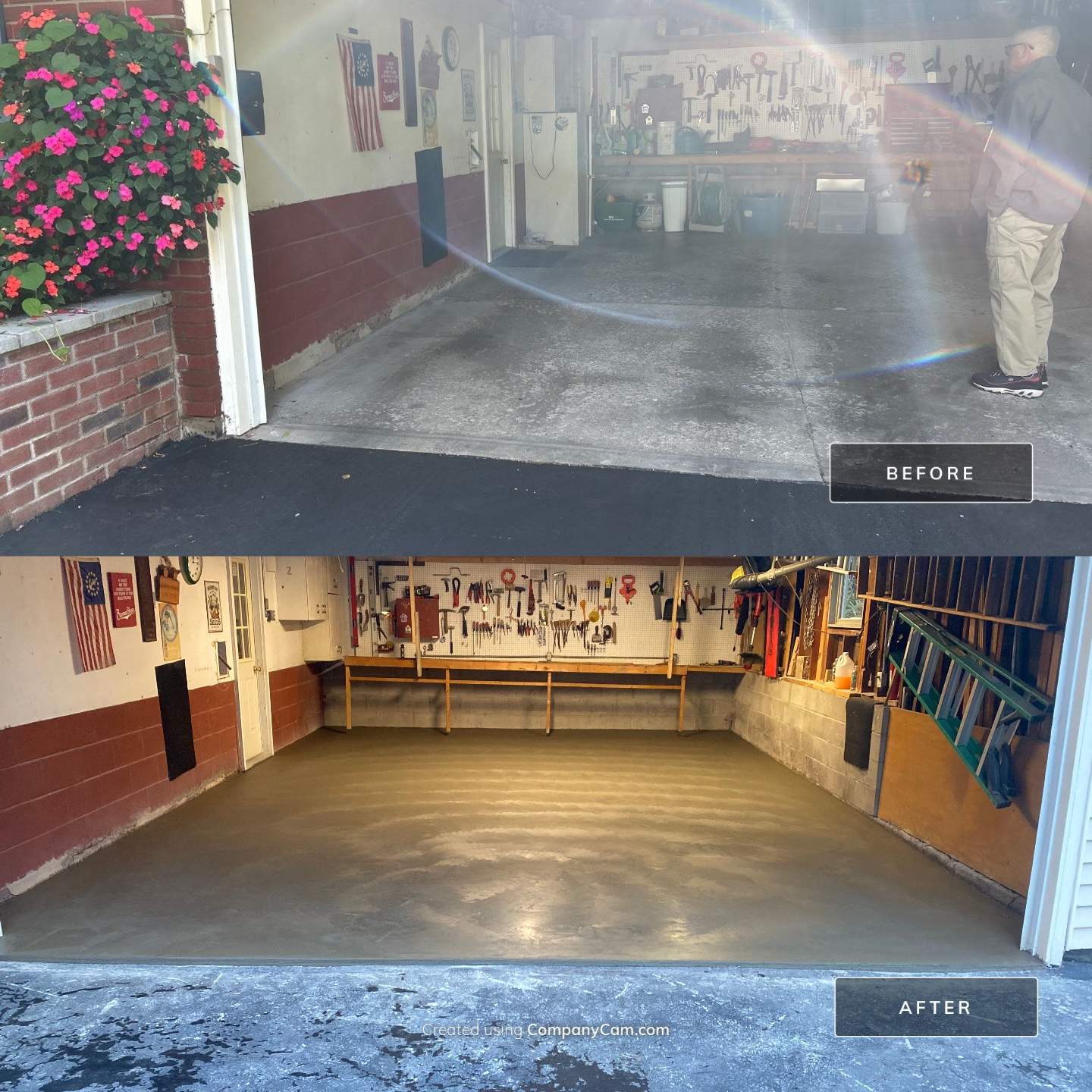 Concrete garage floor replacement  by NG Masonry & Construction LLC