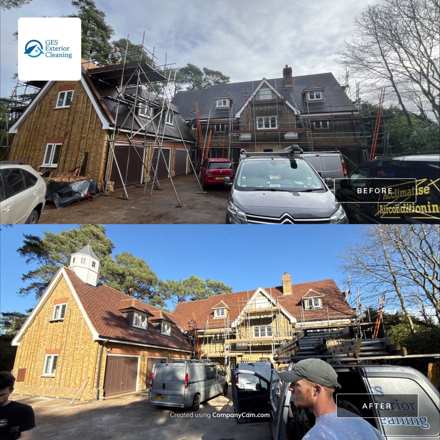 Roof Cleaning and Biocide Treatment using Softwash Equipment by Ges Exterior Cleaning ltd