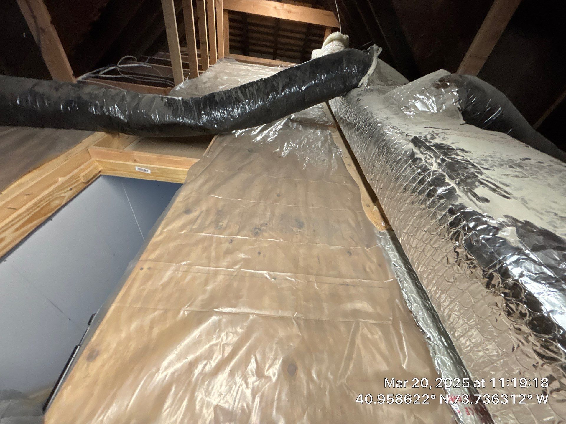 Attic Insulation using open cell spray foam by NYS Foam & Energy