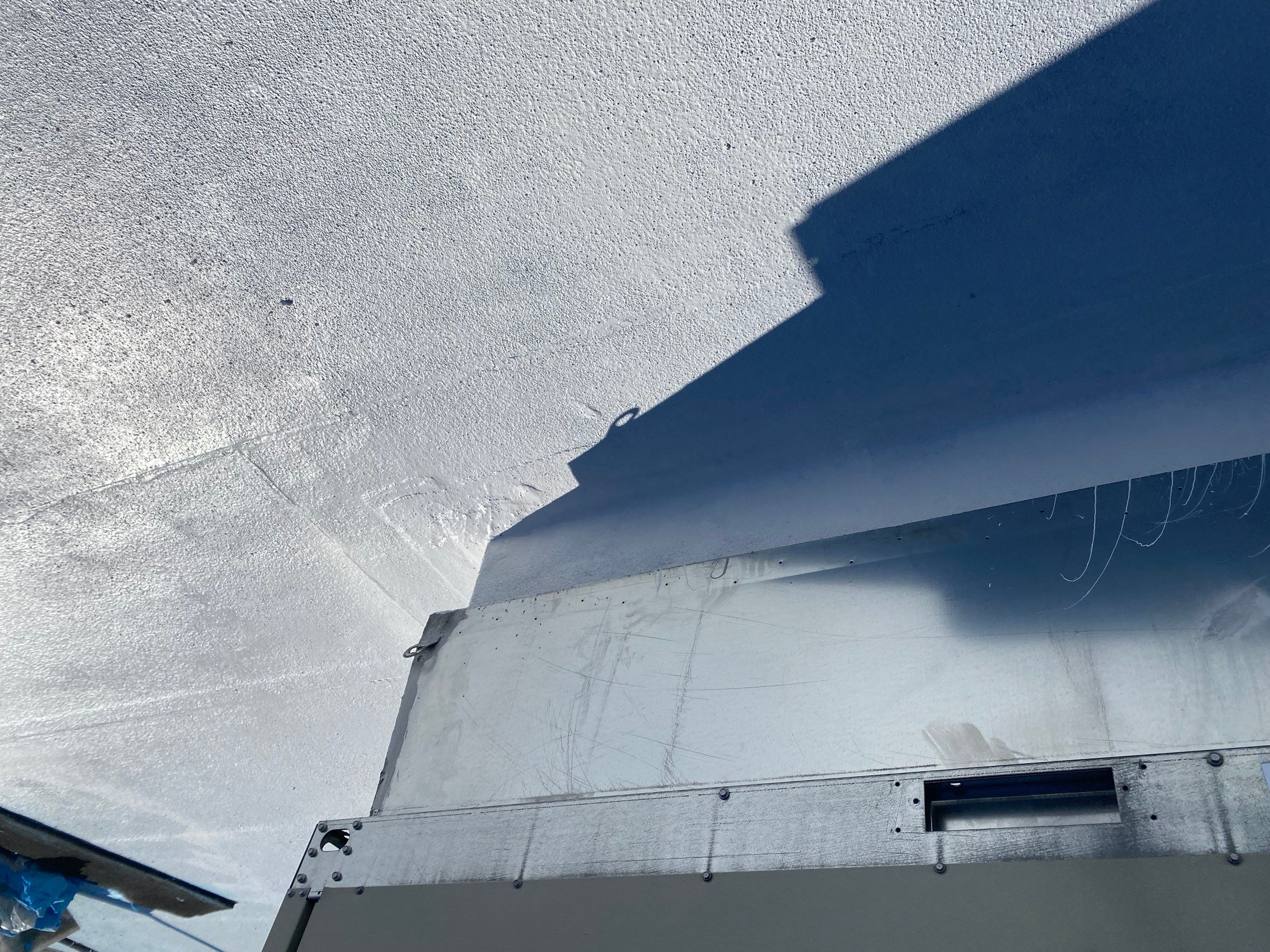 Commercial Coating using Poly Urerthane and Silicone Coating by Just In Time Roofing and Restoration