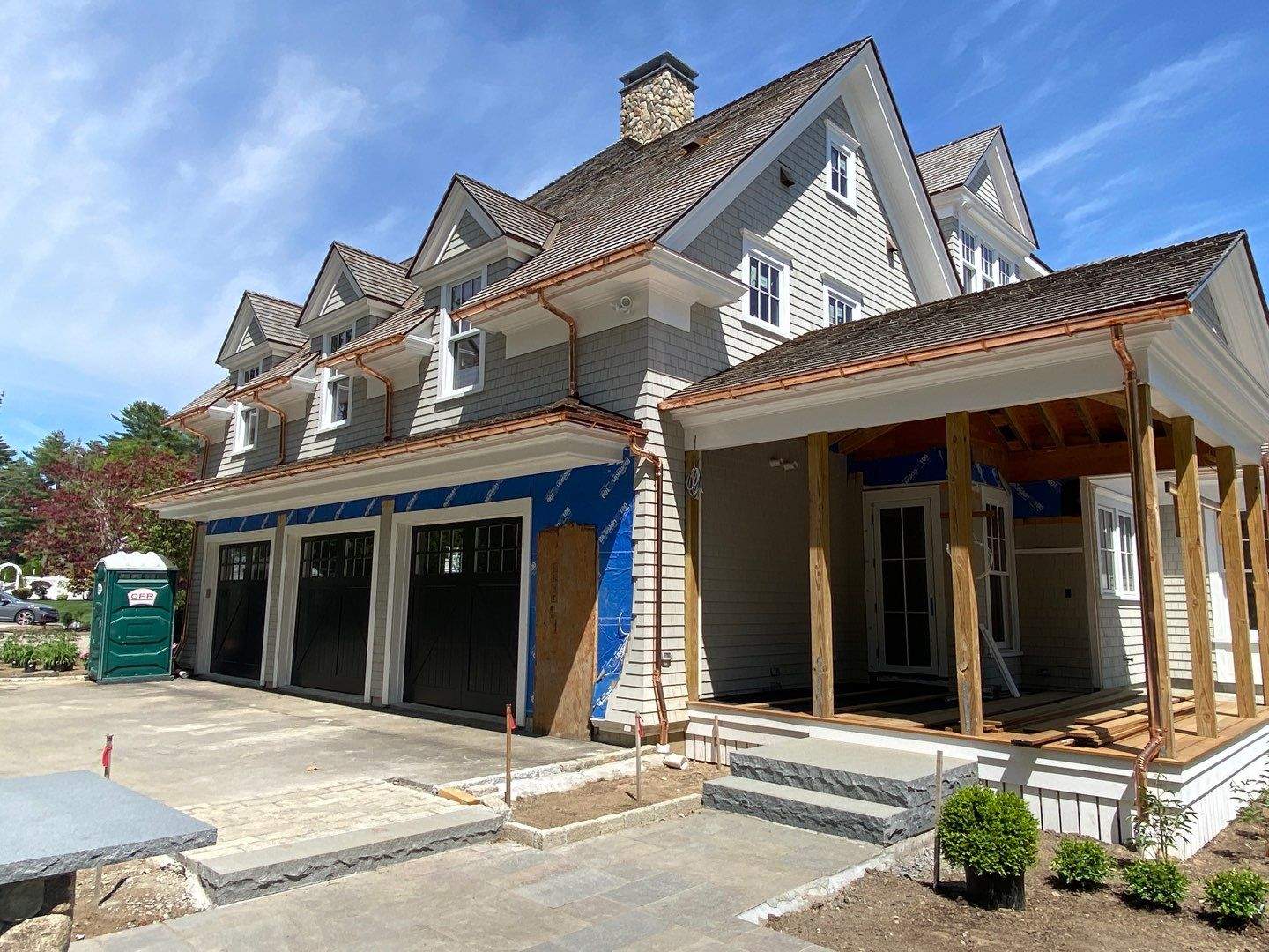 Gutter Installation using 6" Half Round Copper and Fiberglass Gutters in Duxbury, MA by Gutter Pro Enterprises