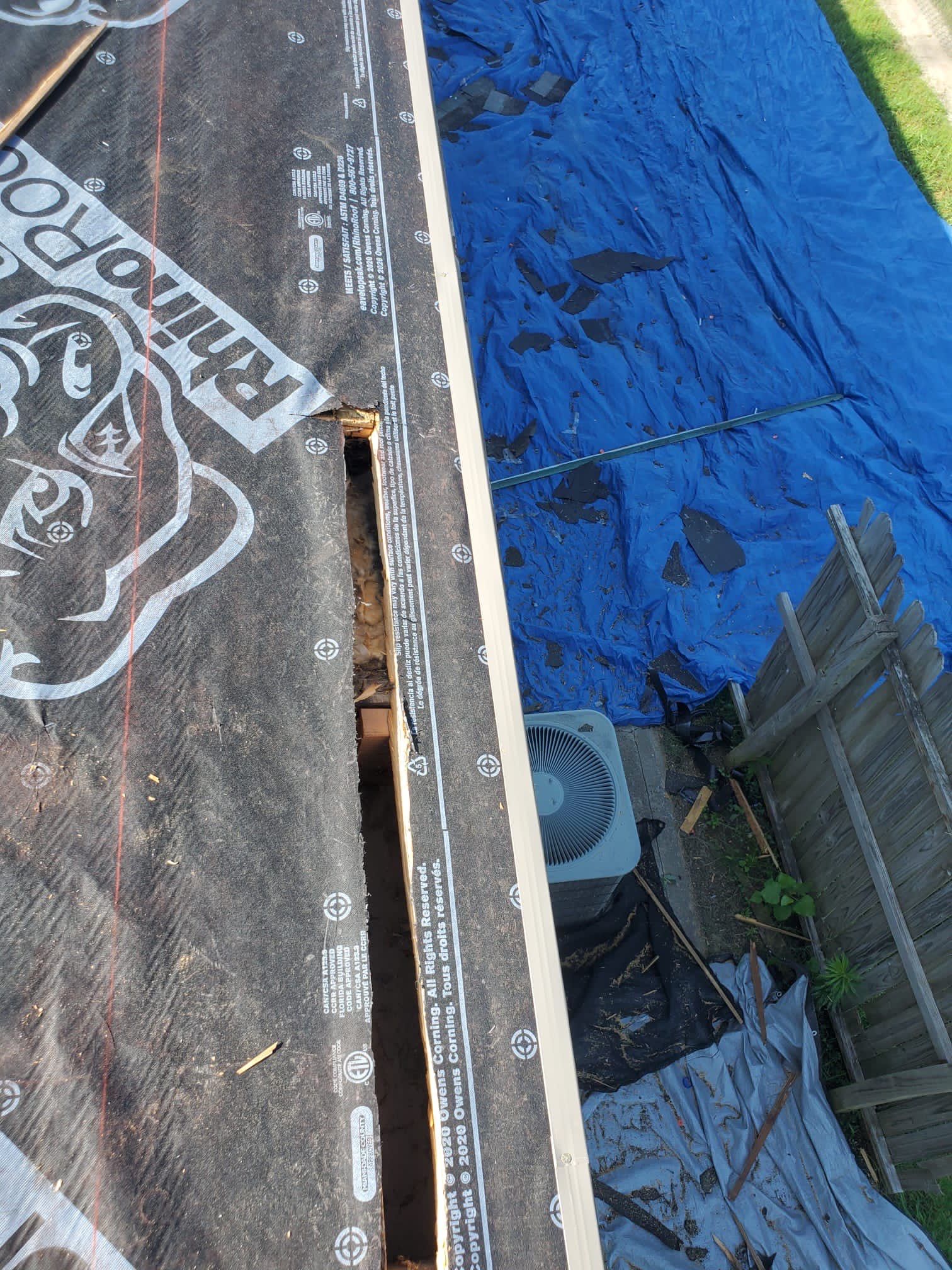 Reroof using GAF HDZ Weathered Wood by Castillo Roofing