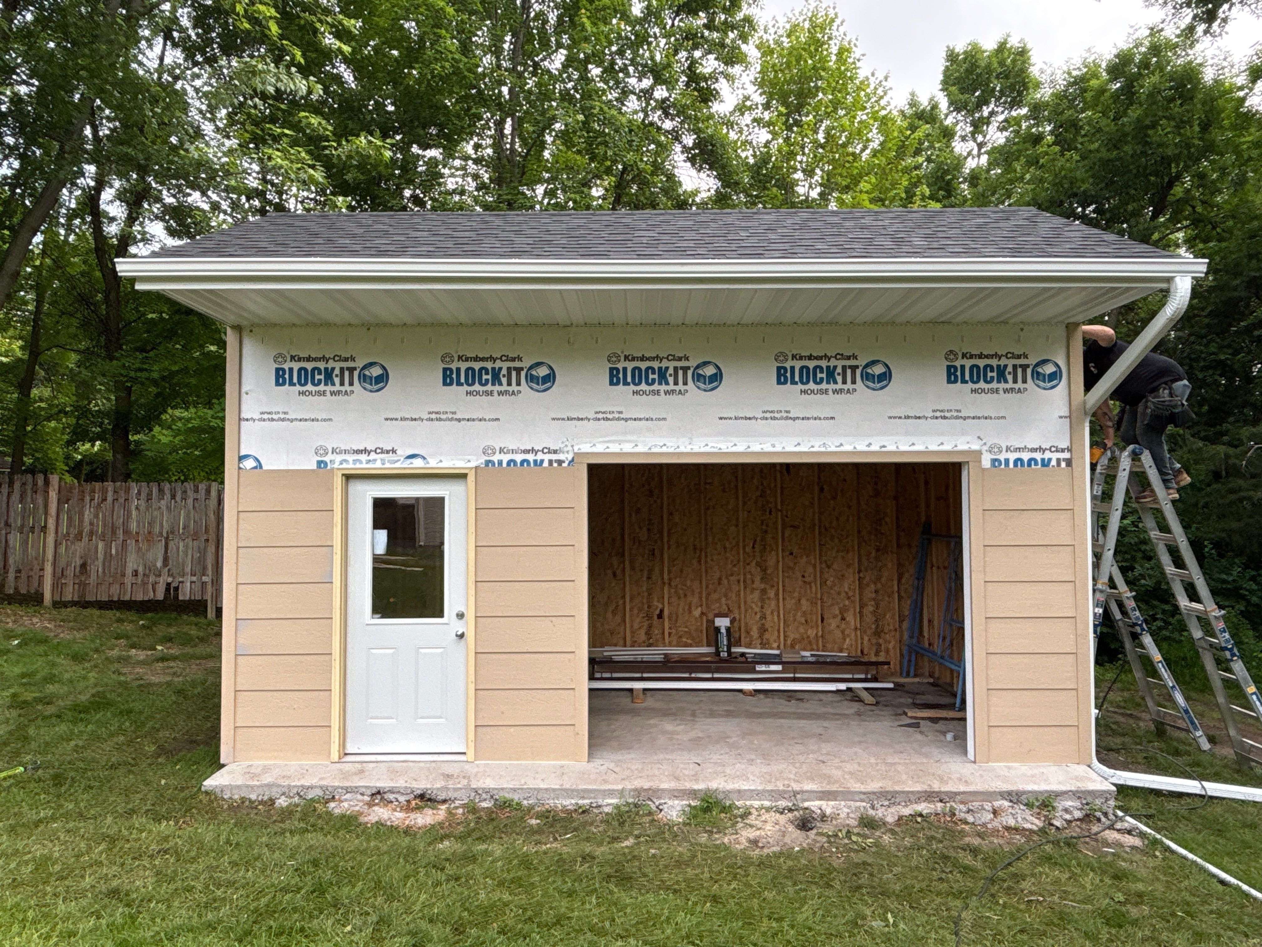 Roofing, Siding & Gutters on Shed Makeover by Next Level Seamless Gutters / Exteriors Inc.