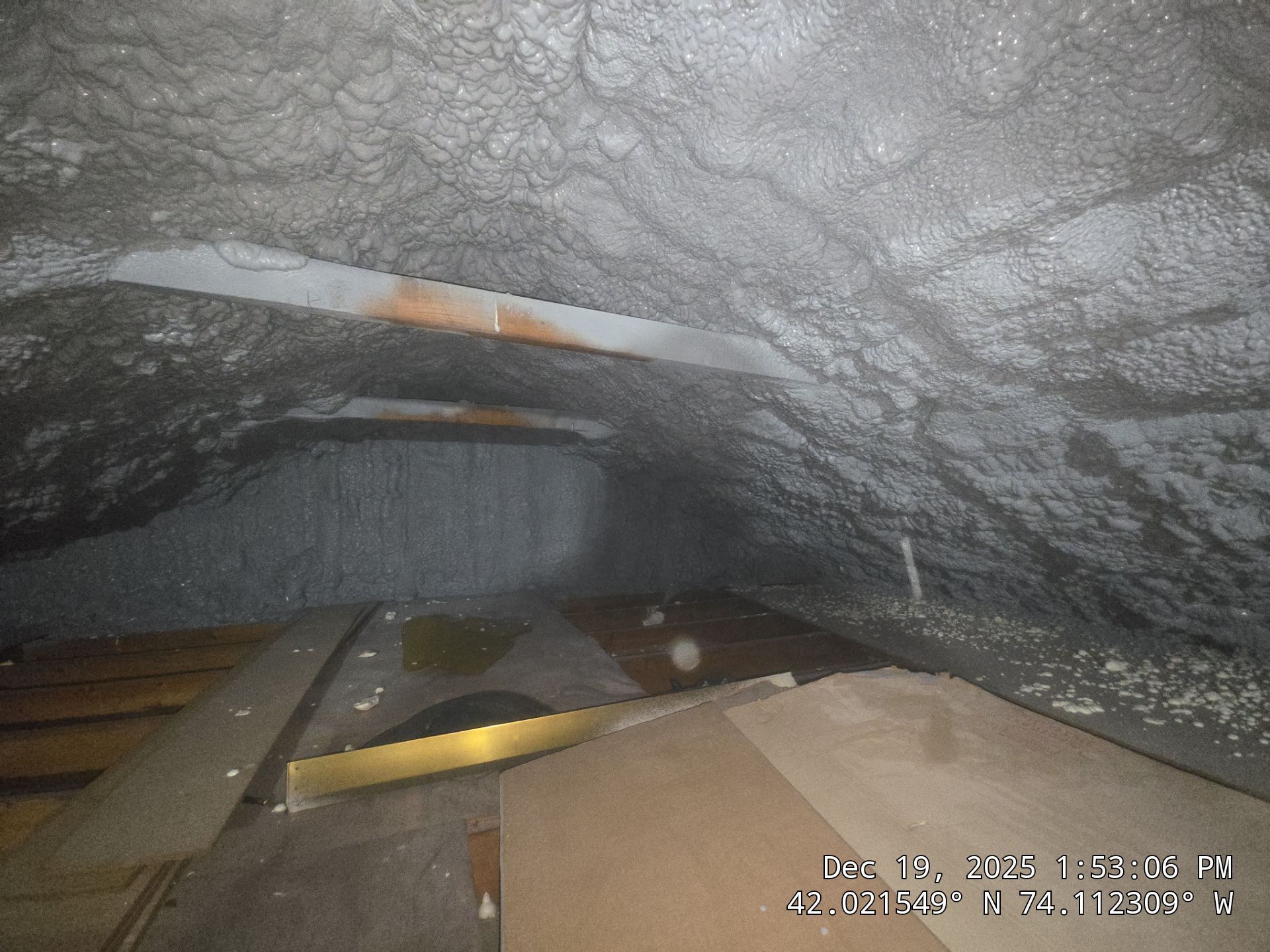 Attic Insulation using open cell spray foam by NYS Foam & Energy