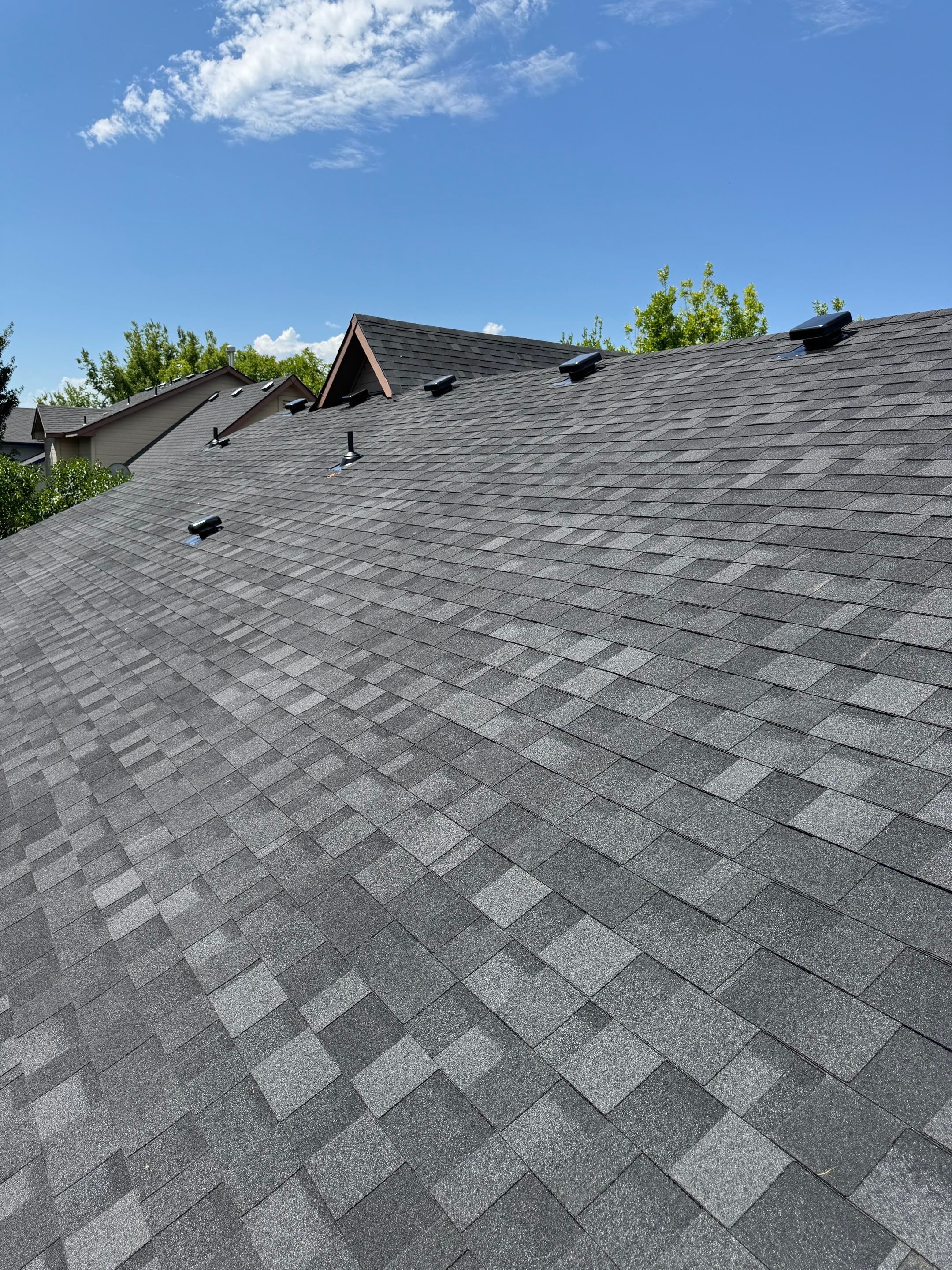 Residential Roof Replacement Featuring Charcoal Grey Architectural Shingles by Olive Roofing