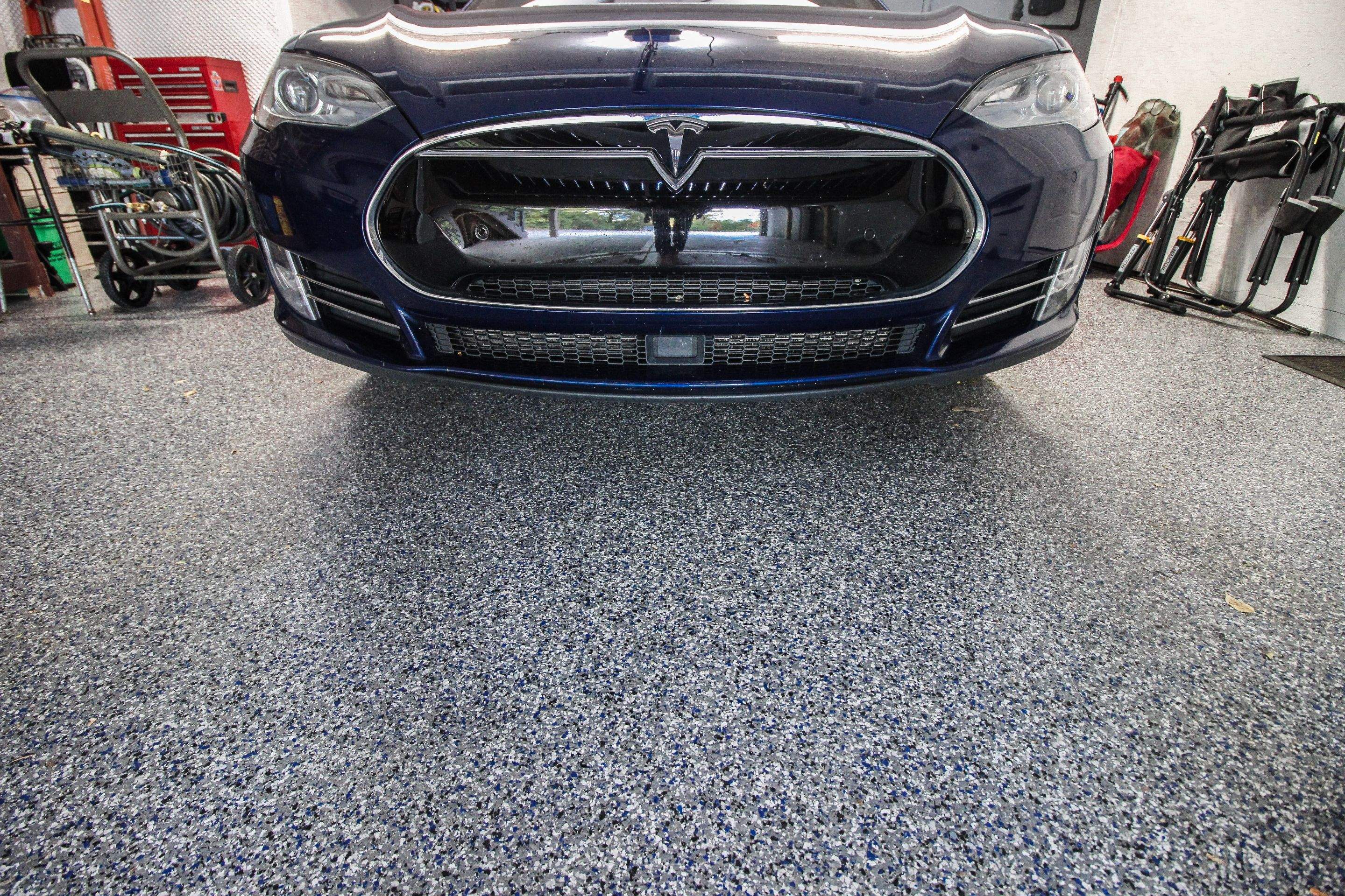 Garage Floor using Galaxy Blue by Your1DayFloor.com