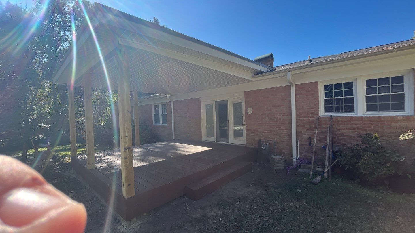 Porch Build using Trex Decking by Midlands Roofing & Exteriors