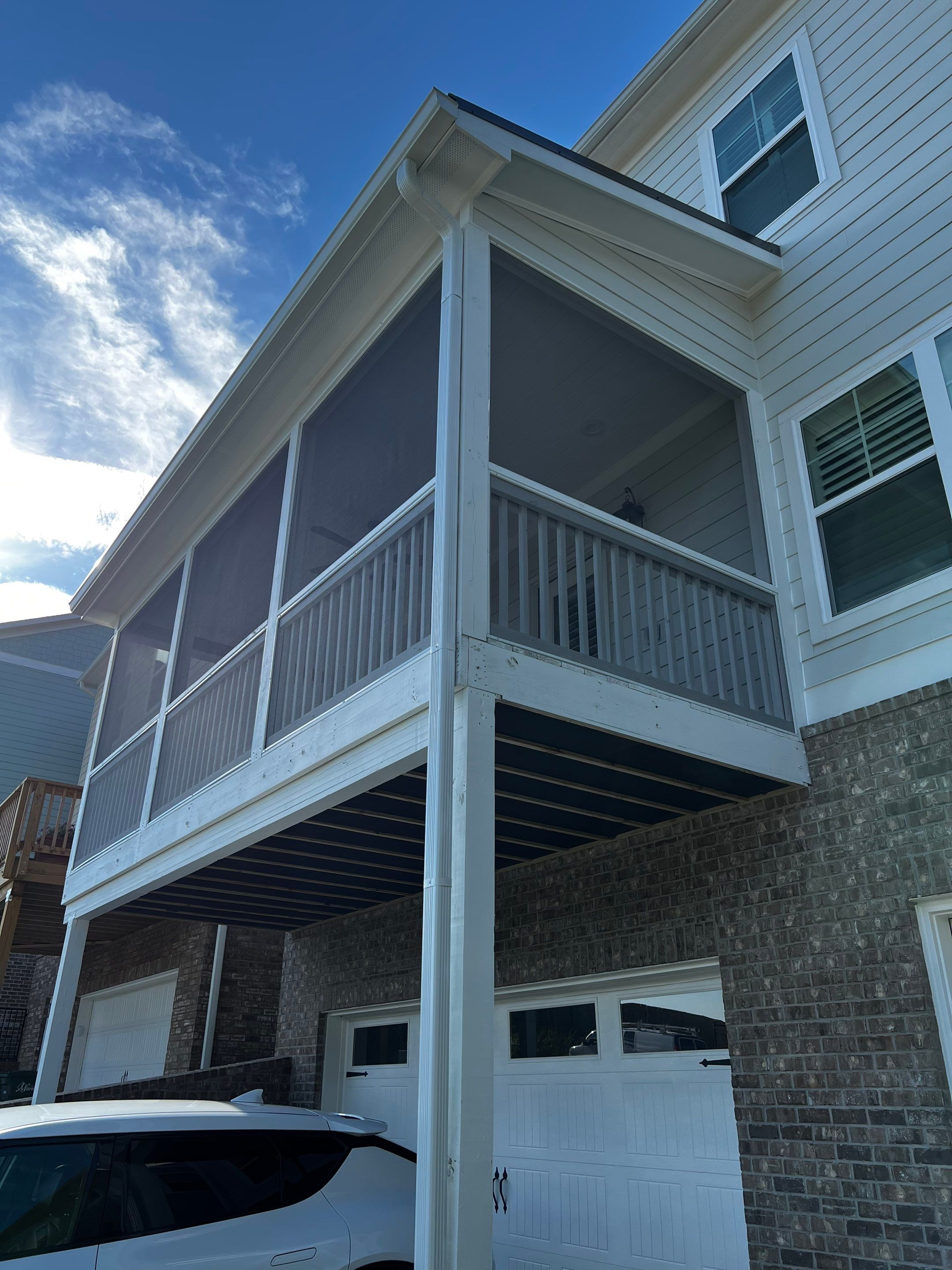 Second-Story Screened-In Porch and Deck Build in Marietta by Swift Home Renovations