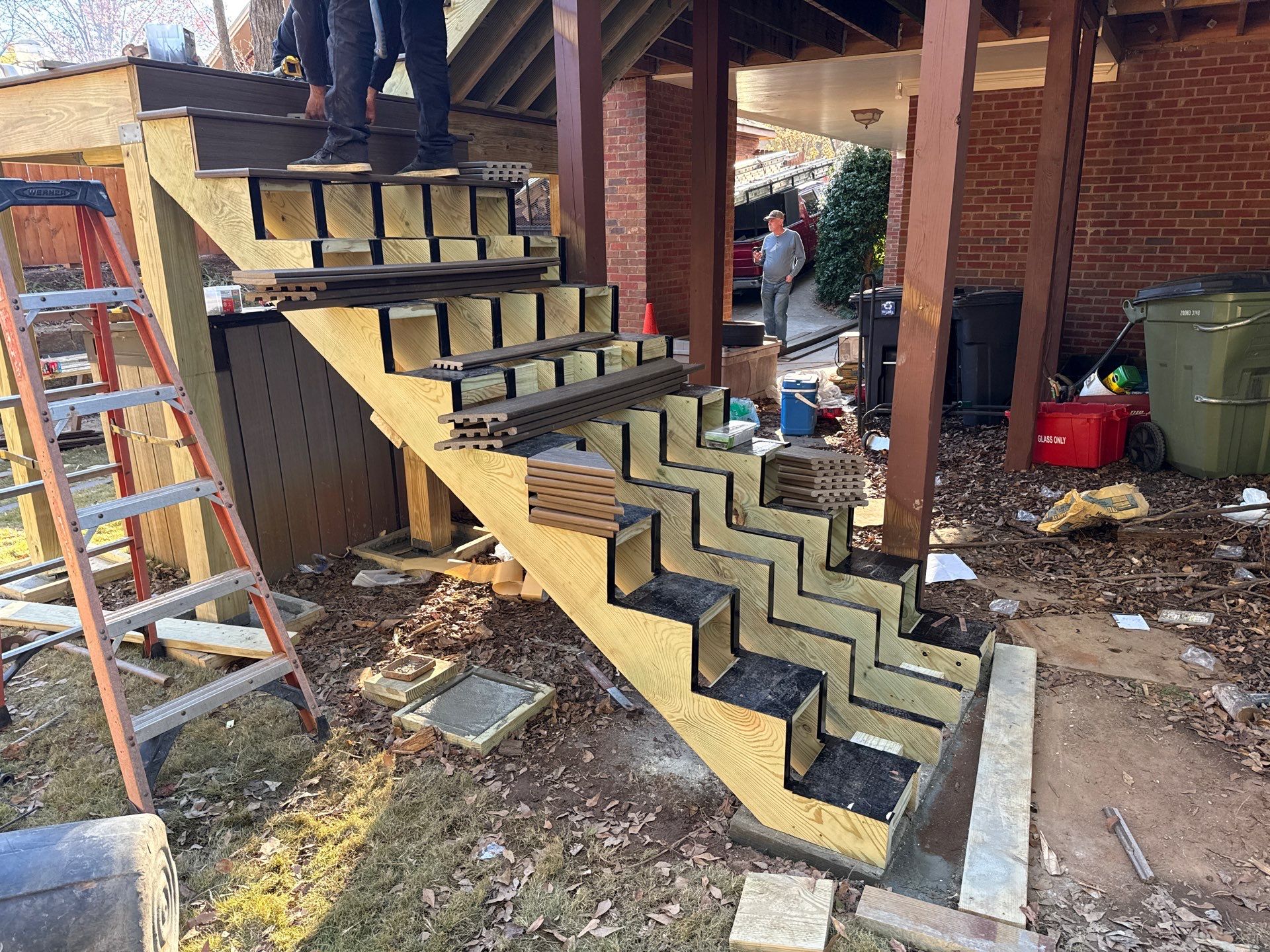 Deck Resurface using Trex and Deckorators ALX Contemporary railing by Nelson Exteriors 