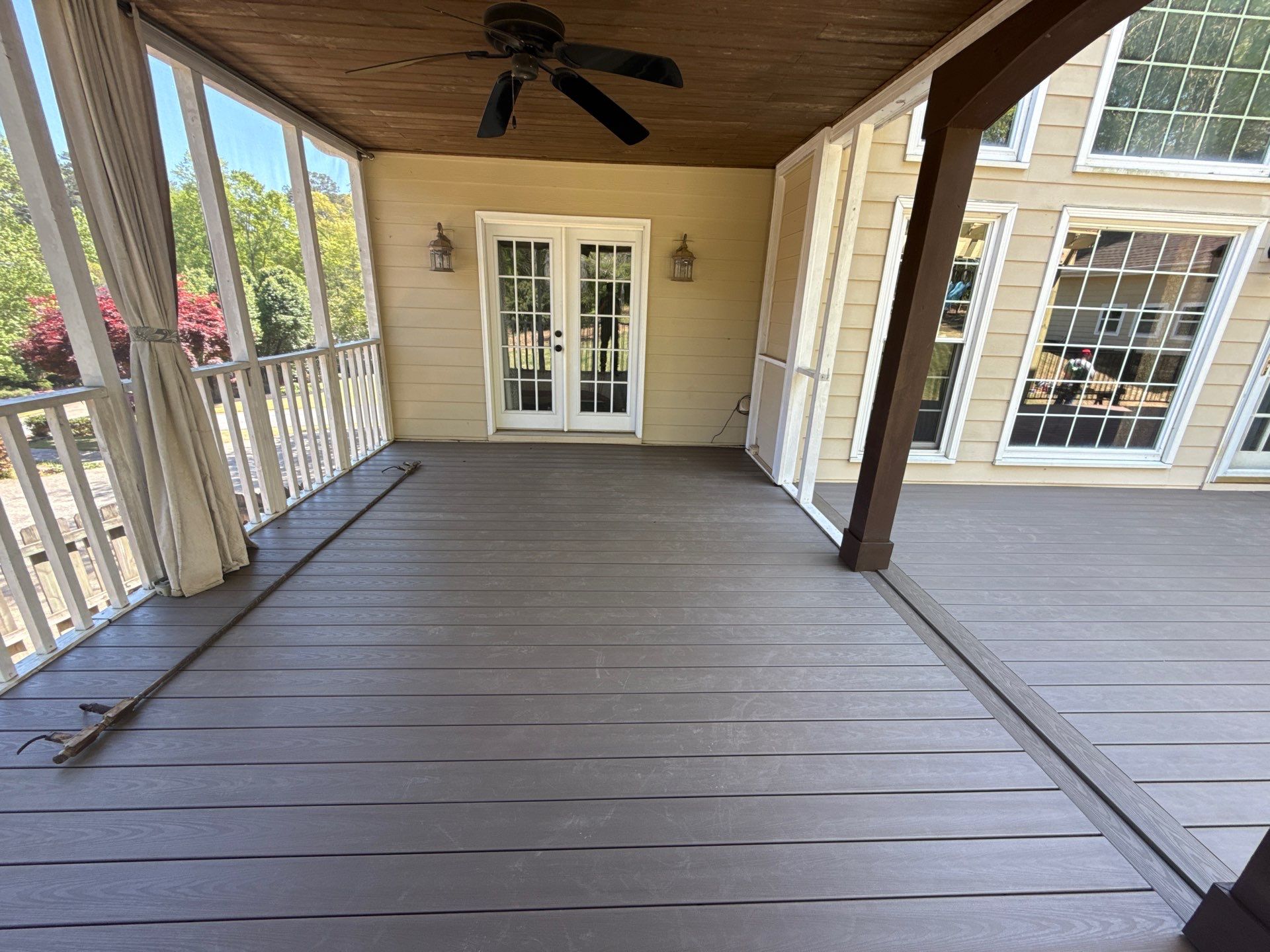 Marietta, GA Deck Replacement using Deckorators Venture Series Decking and Trex Steel Railing by Nelson Exteriors 