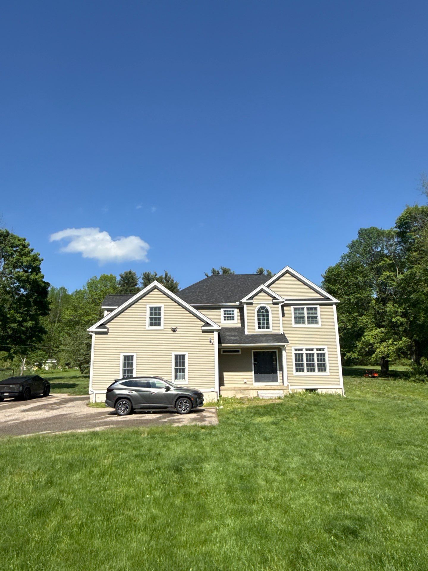  Full Strip & Re-Roof in Leicester, MA – Owens Corning Duration, Onyx Black with Chimney Flashing Replacement by JOHNNYS PRO
