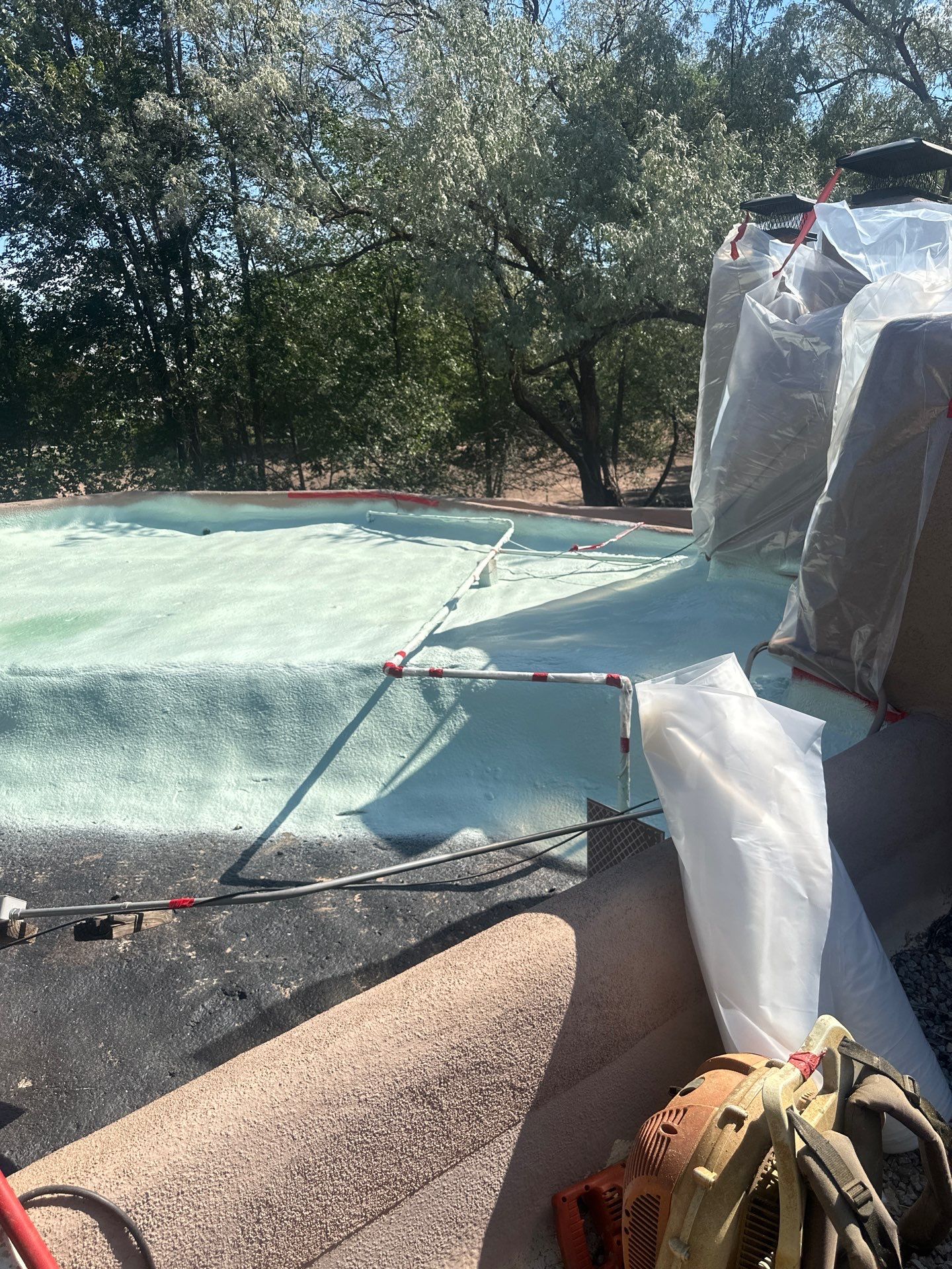 Residential roof application by SPF Services 