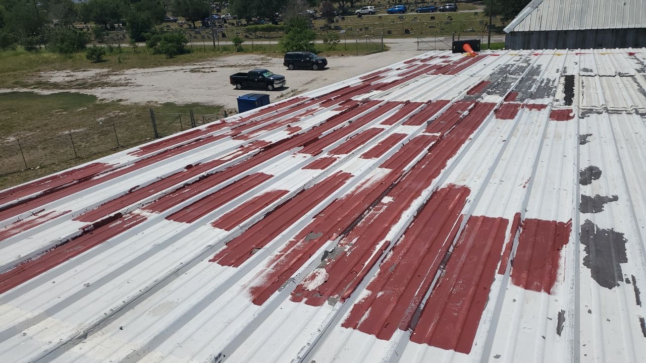Commercial Roofing Installation using GAF 10 Year Acrylic System by Lighthouse Roofing