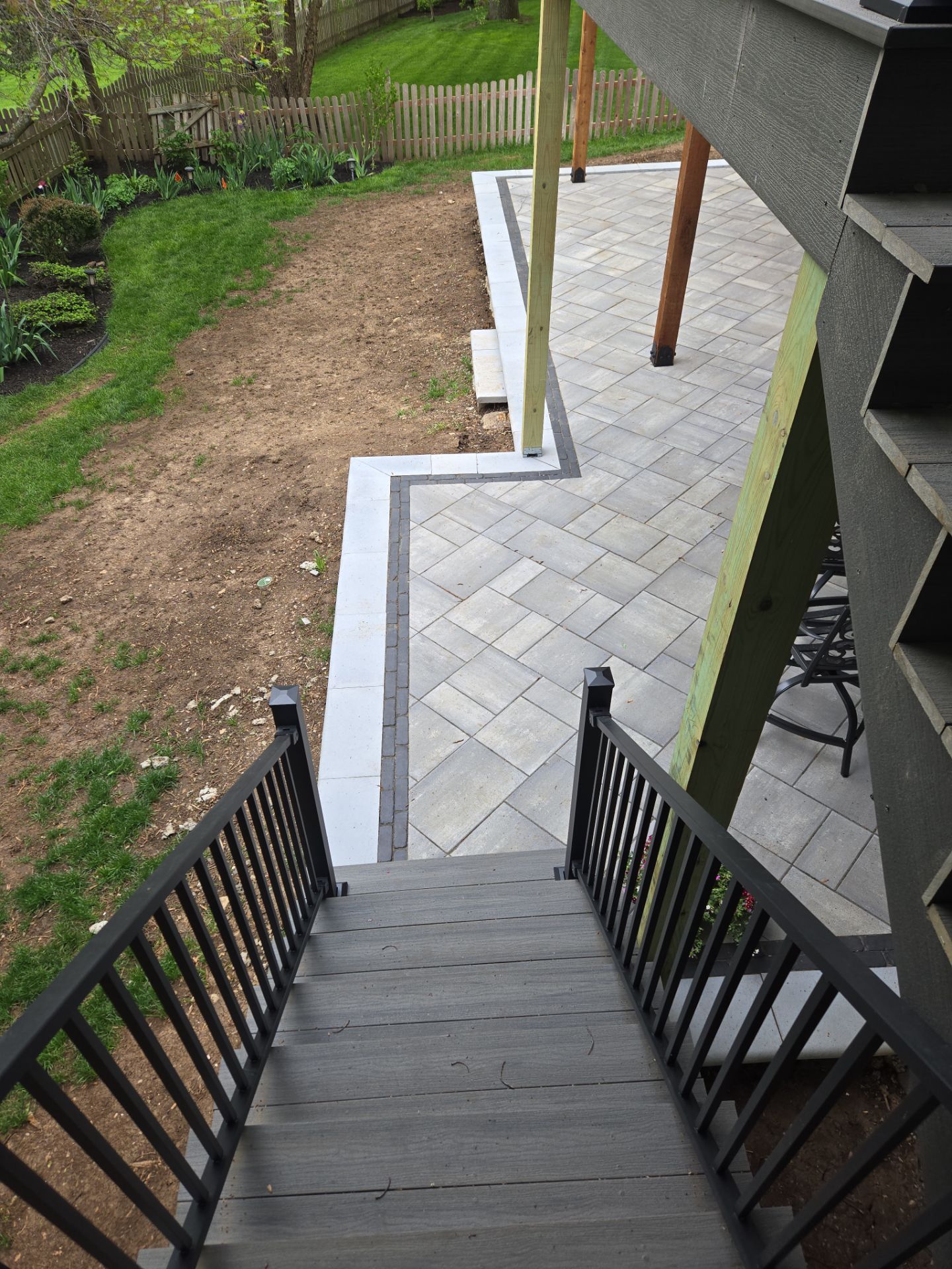 Back Yard Patio, Pergola, and Deck by LAND ESCAPES LLC