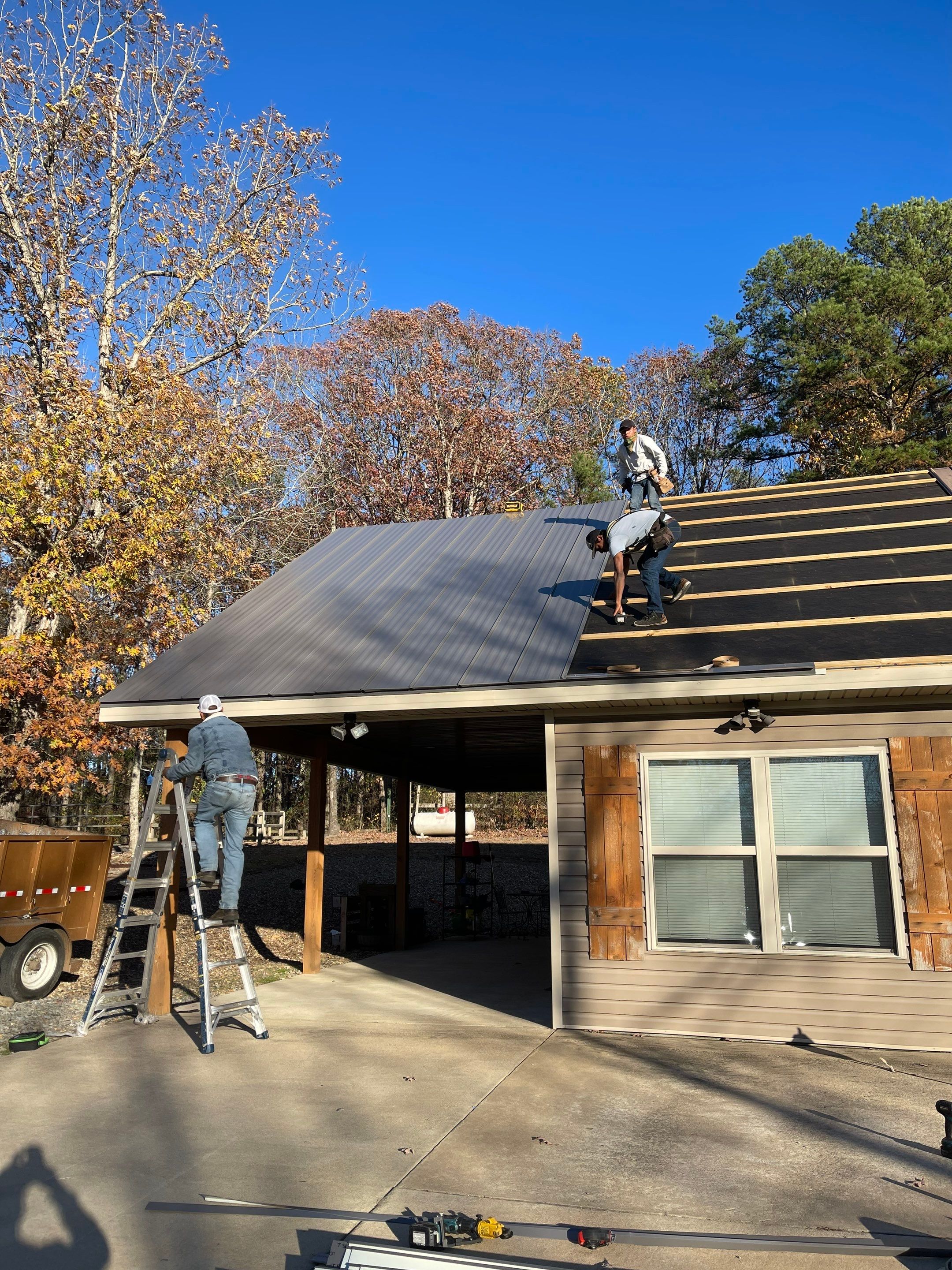 Residential Metal Roof Replacement using Reed's Metals: 26 GA. Standing Seam: Charcoal Grey by Hostetler Roofing