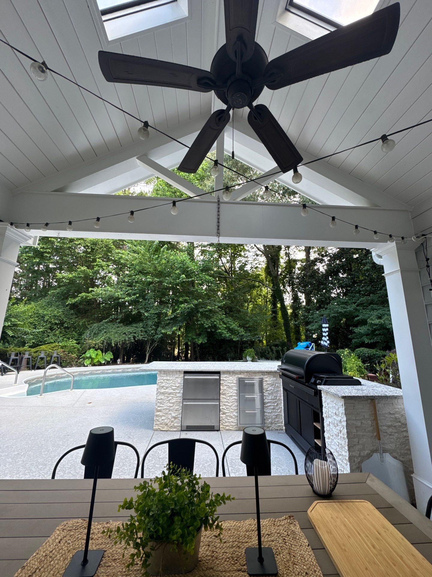 Marietta Poolside Pavilion with Custom Outdoor Kitchen and Pergola by Swift Home Renovations