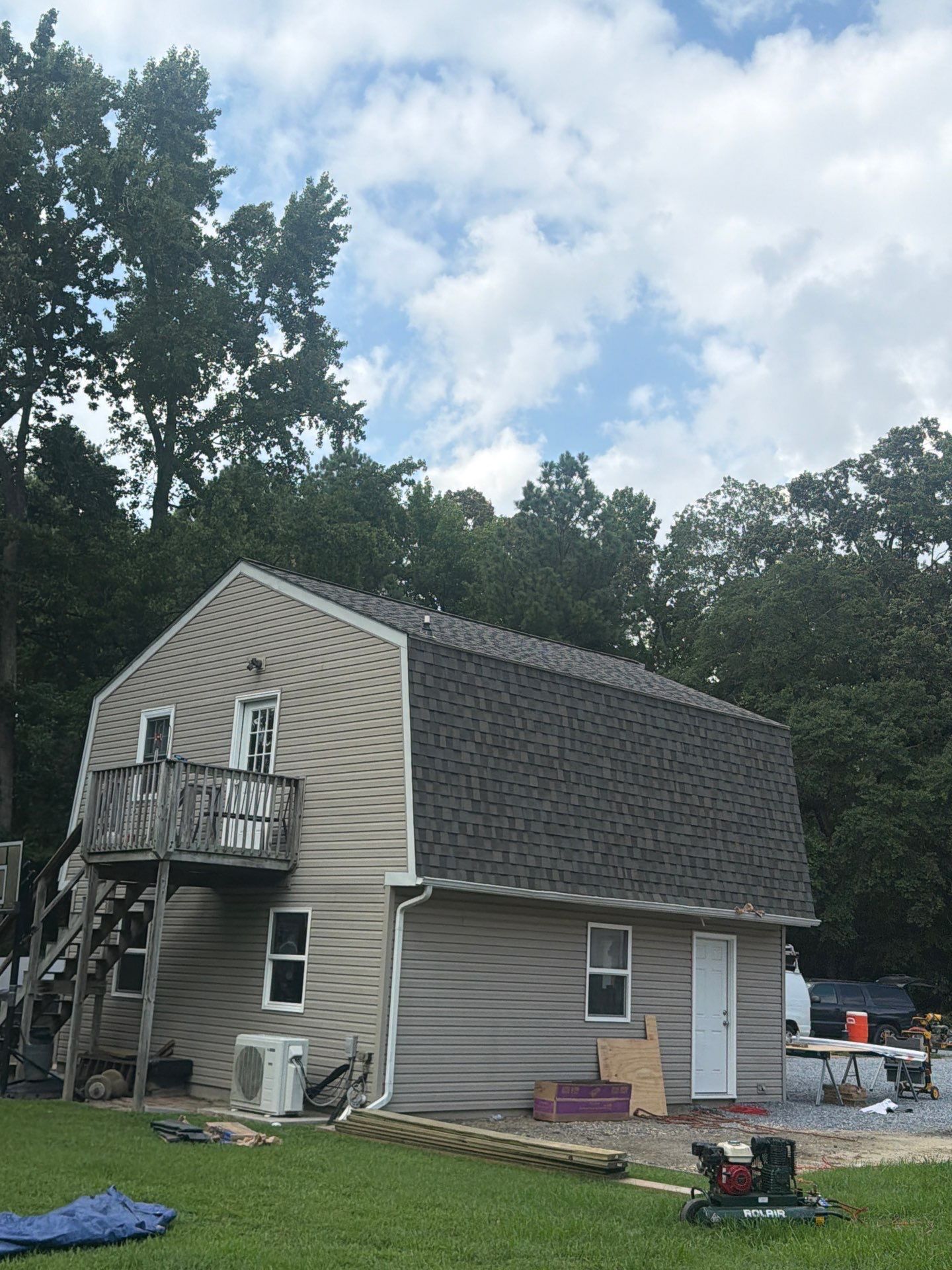 Architectural Shingle Roof Replacement on Gambrel Home in Preston by First Chesapeake Roofing