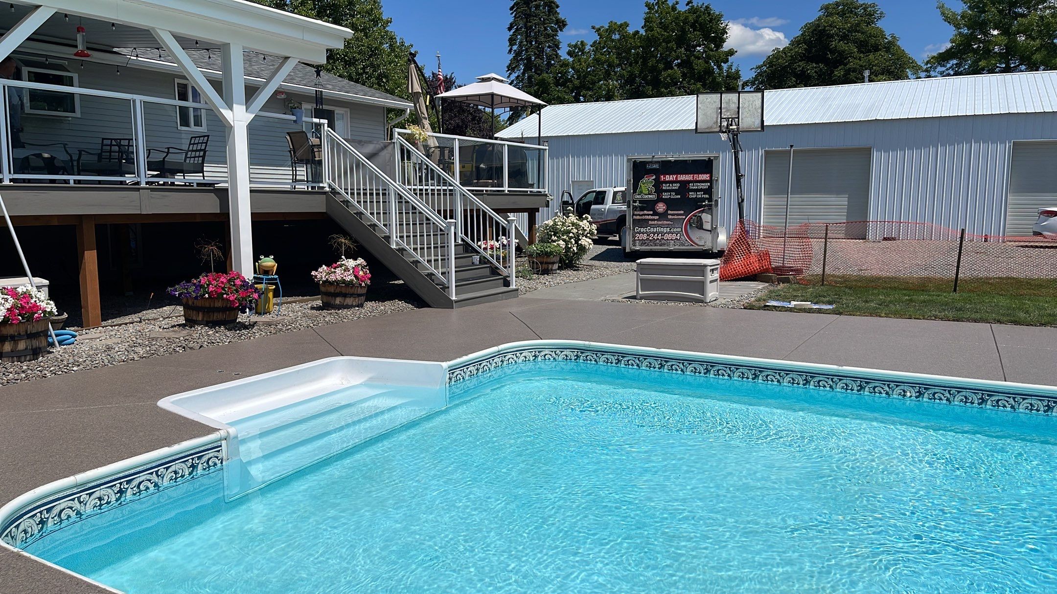 Pool Deck Transformation using Tidal Wave by Croc Coatings, LLC