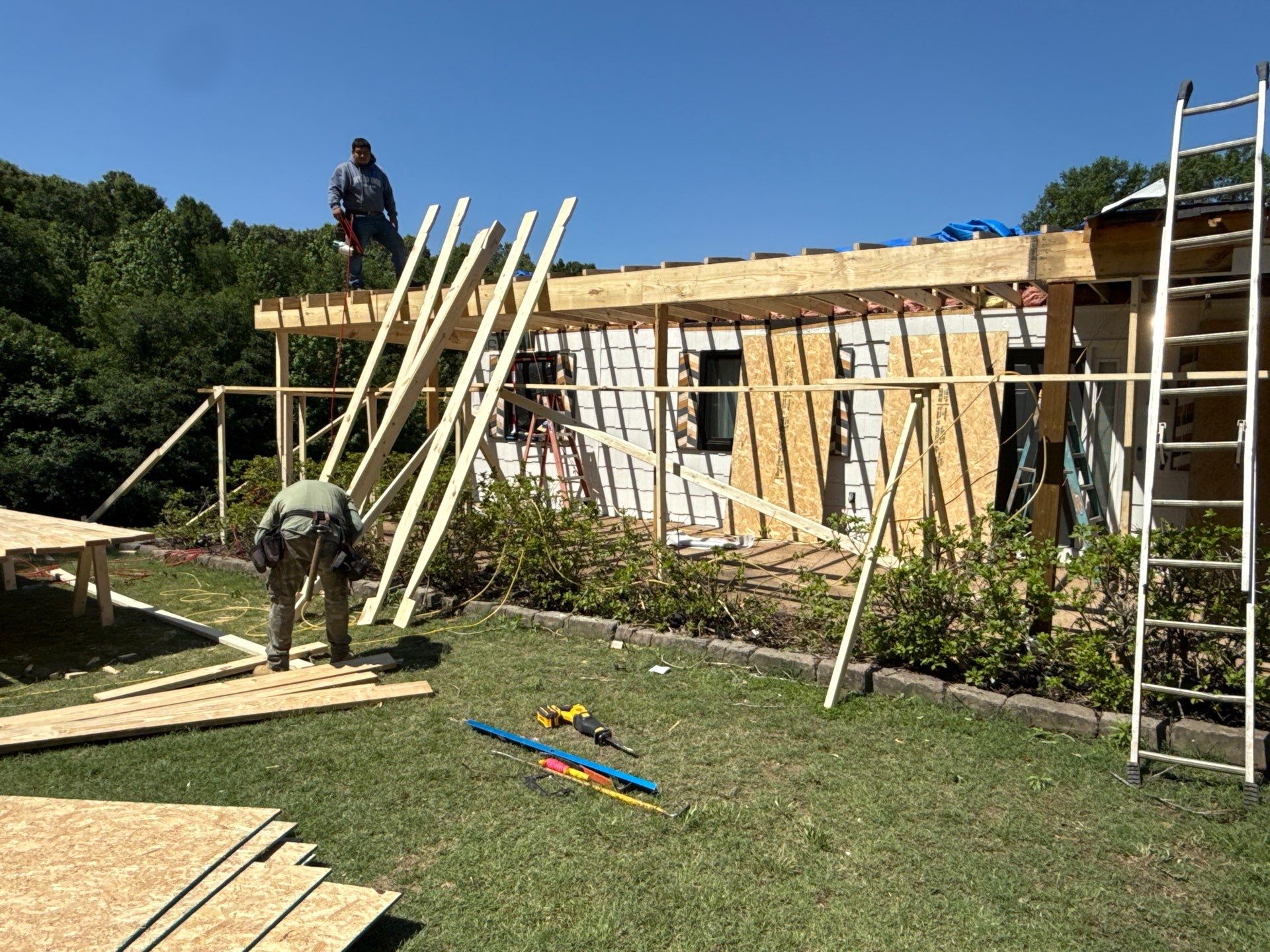 Structural Roof Restoration and Porch Repair in Hernando MS by Revival Roofing Services