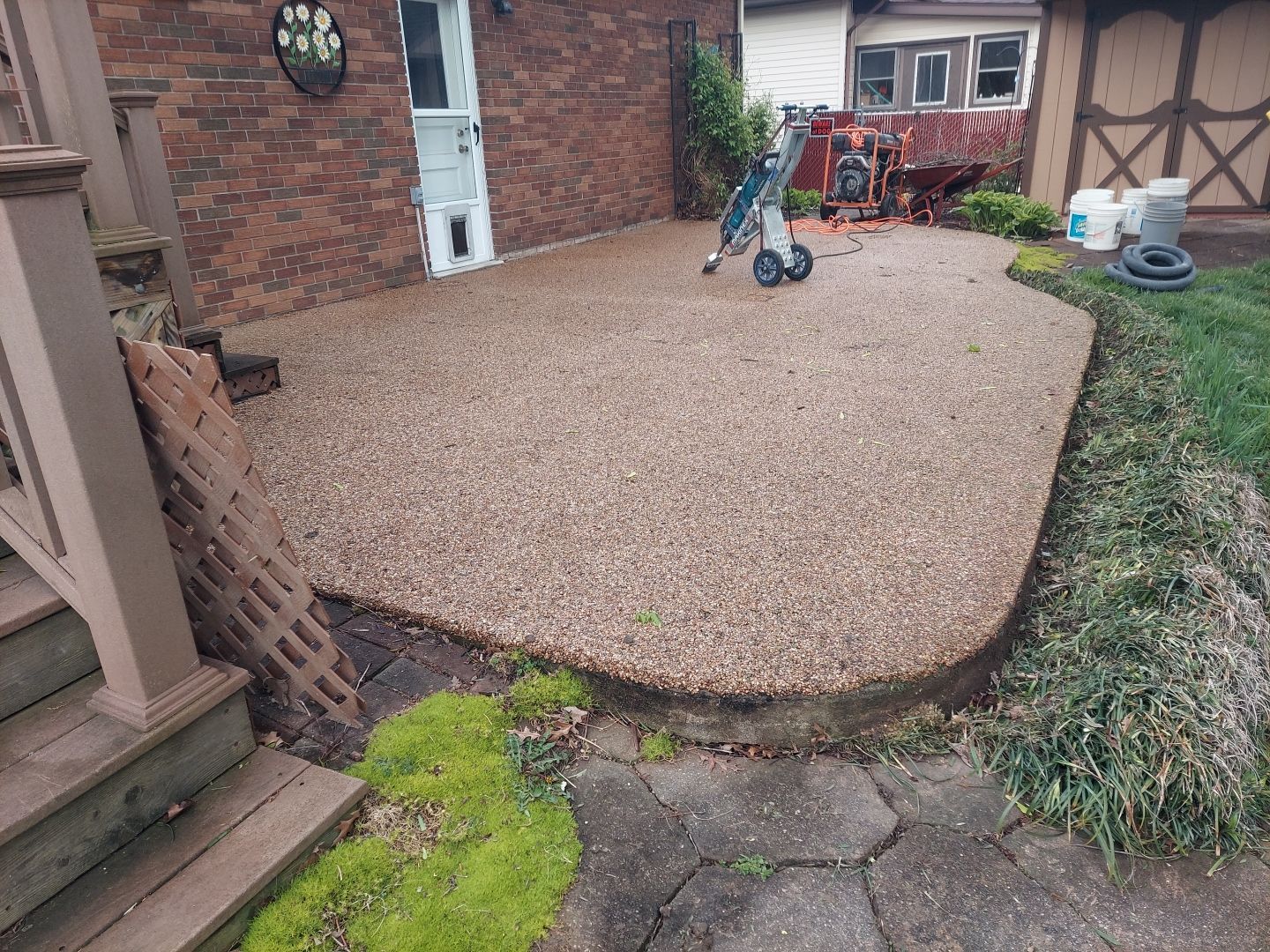 Patio with Stone Removal (Chestnut) - Struthers, OH by Alexander Concrete Coatings