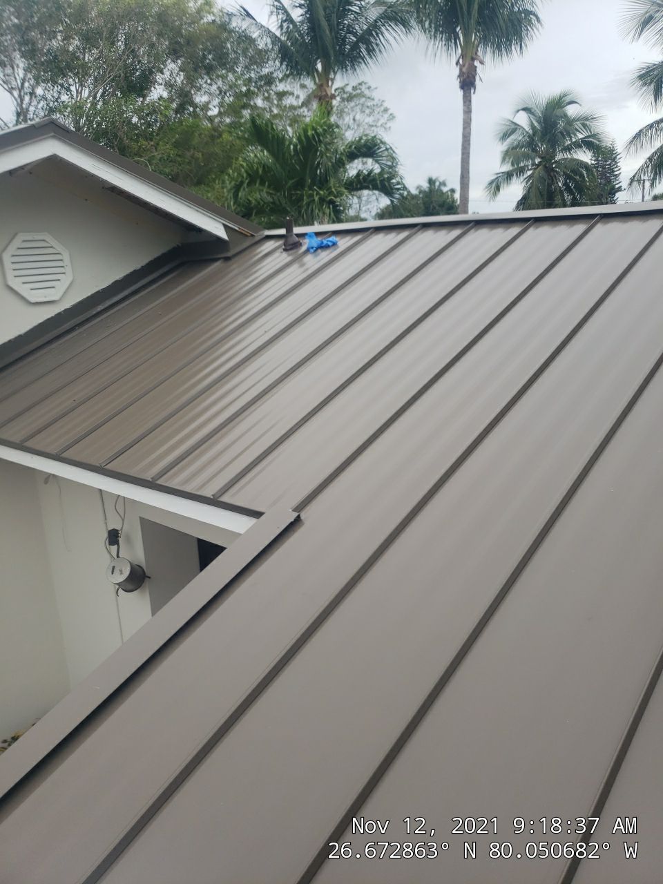 Residential Roofing Installation using 1" Nail strip metal roof by BLUES BROTHERS ROOFING