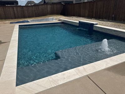 Geometric Pool with Tanning Ledge and Bubbler