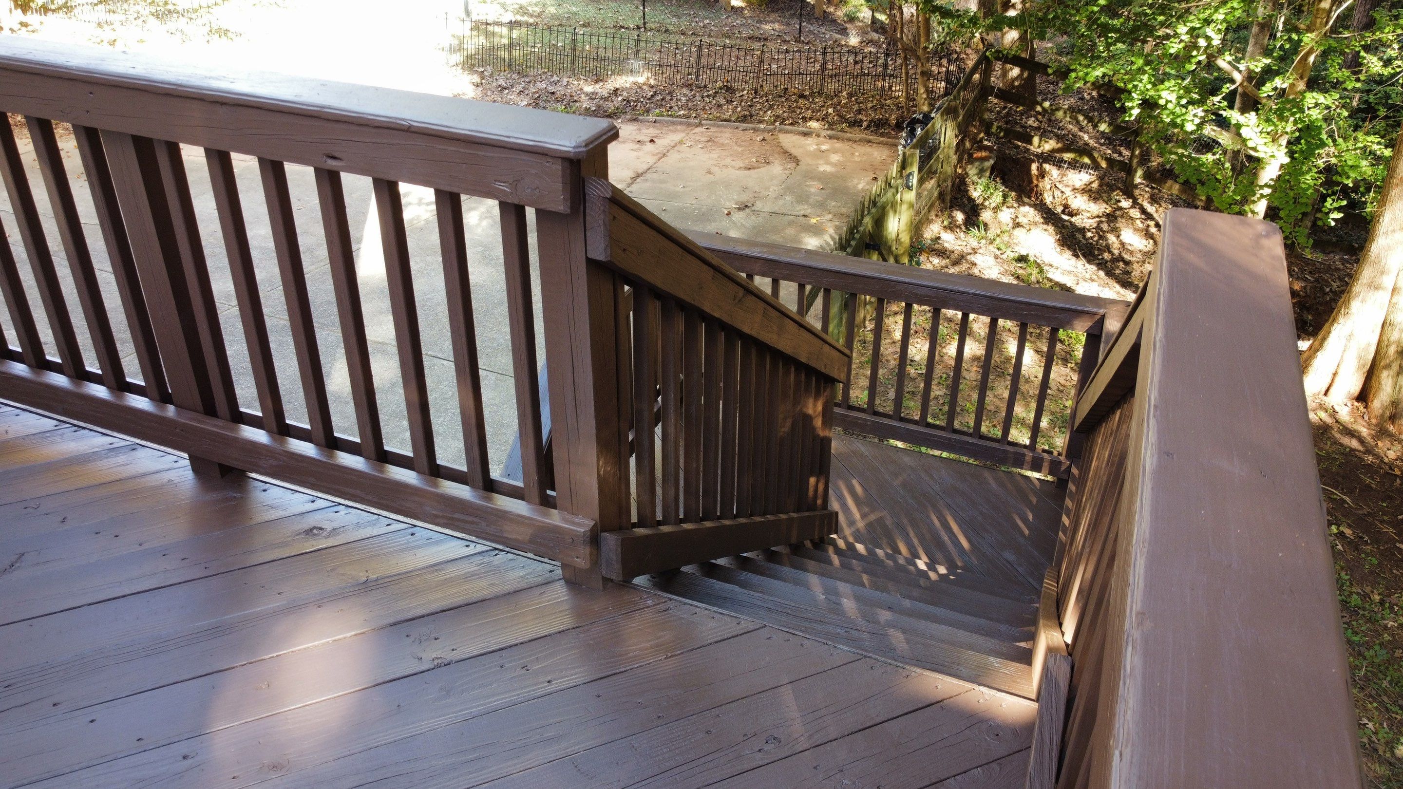 Multi-Level Wood Deck Staining and Refinishing in Duluth by Swift Home Renovations