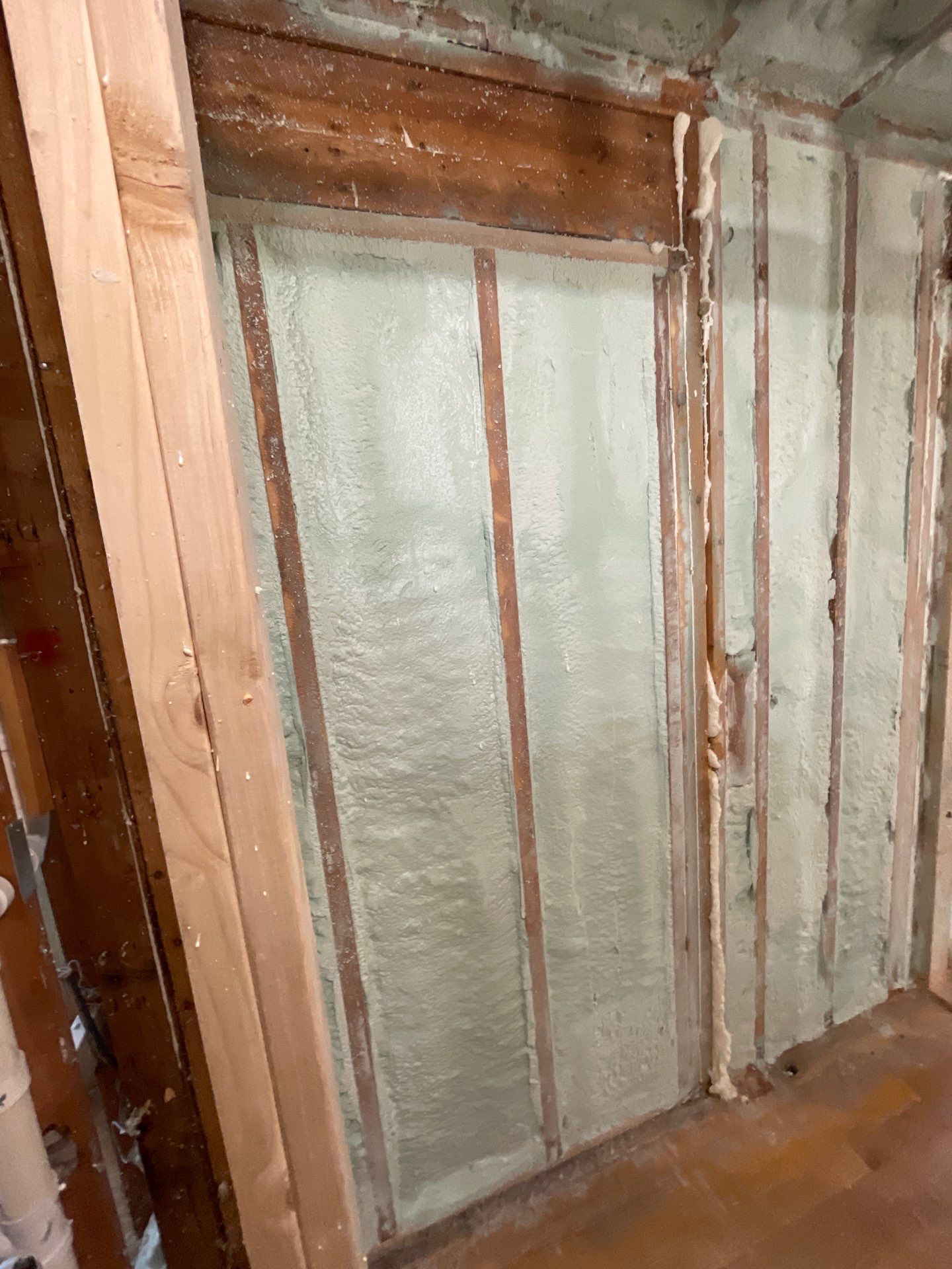 Basement Exterior Walls using Closed Cell Spray Foam by NYS Foam & Energy