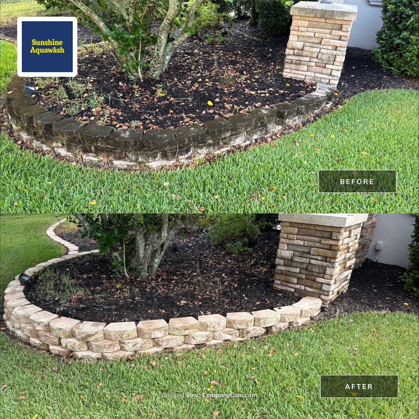 Tile Roof, Paver Pool Deck & Flowerbed Curbing Cleaning | Winding River Bradenton, FL Transformation by Sunshine AquaWash