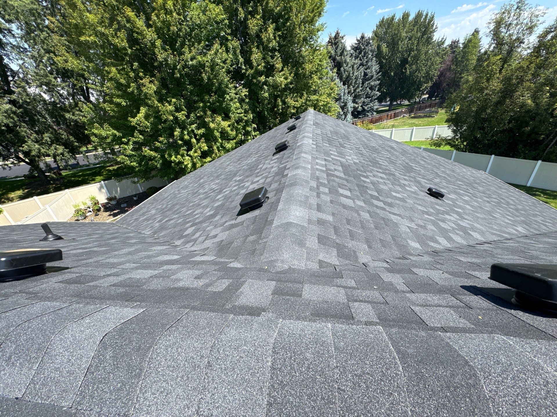 Complete Residential Roof Replacement Featuring Gray Architectural Shingles in Meridian by Olive Roofing