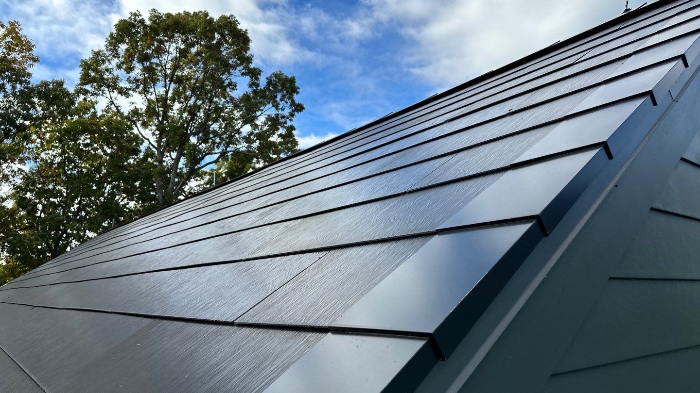Roof Installation using Tesla Solar Roof V3 by American Home Contractors