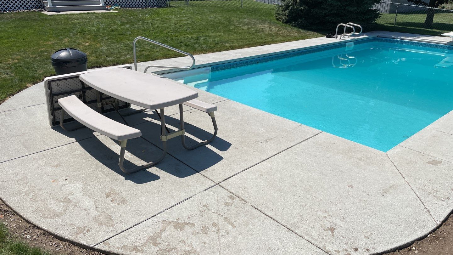 Pool Deck Transformation using Slate Stone by Croc Coatings, LLC