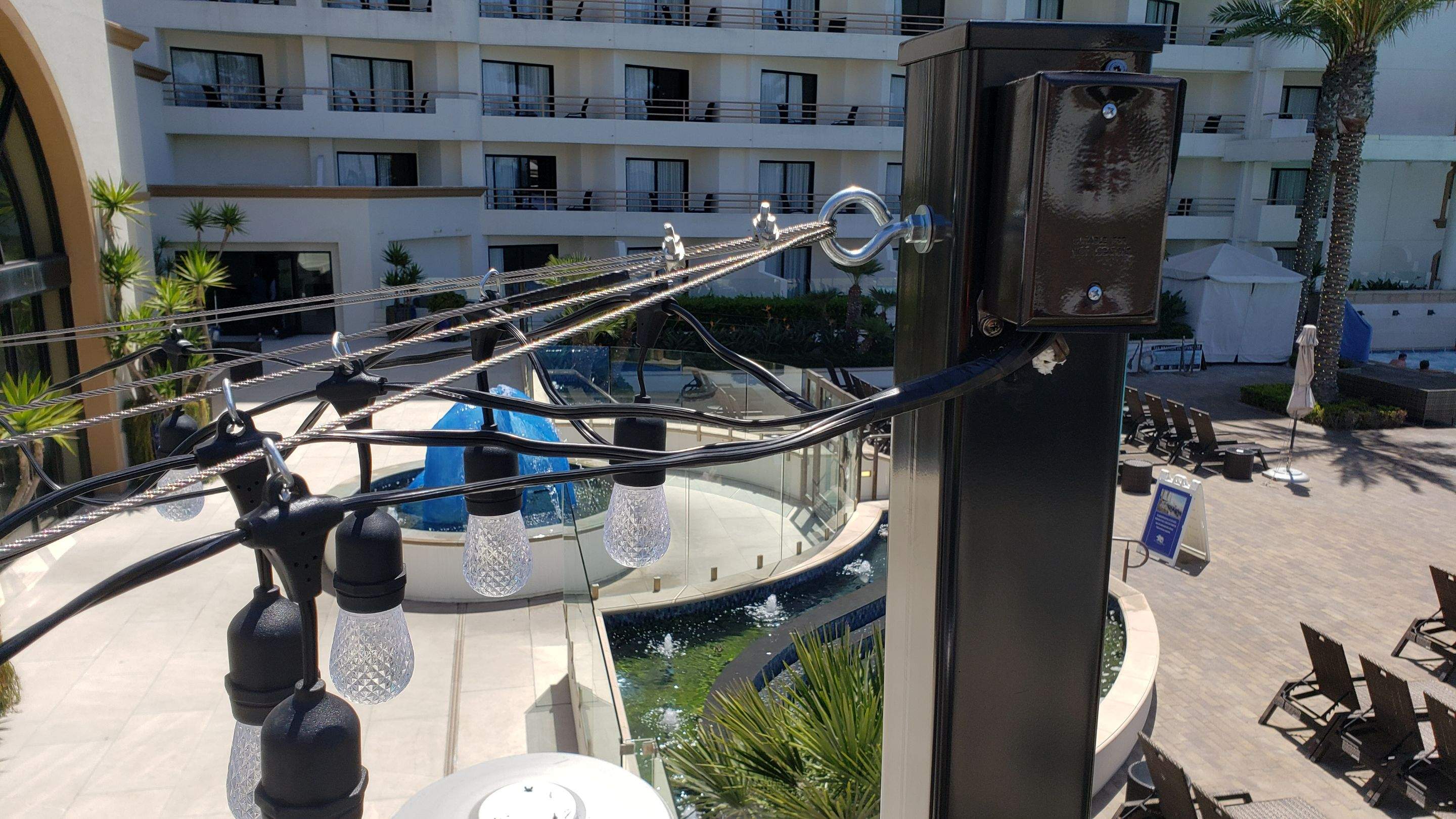 Hilton Waterfront Bistro Light Install by BrightLife Designs llc