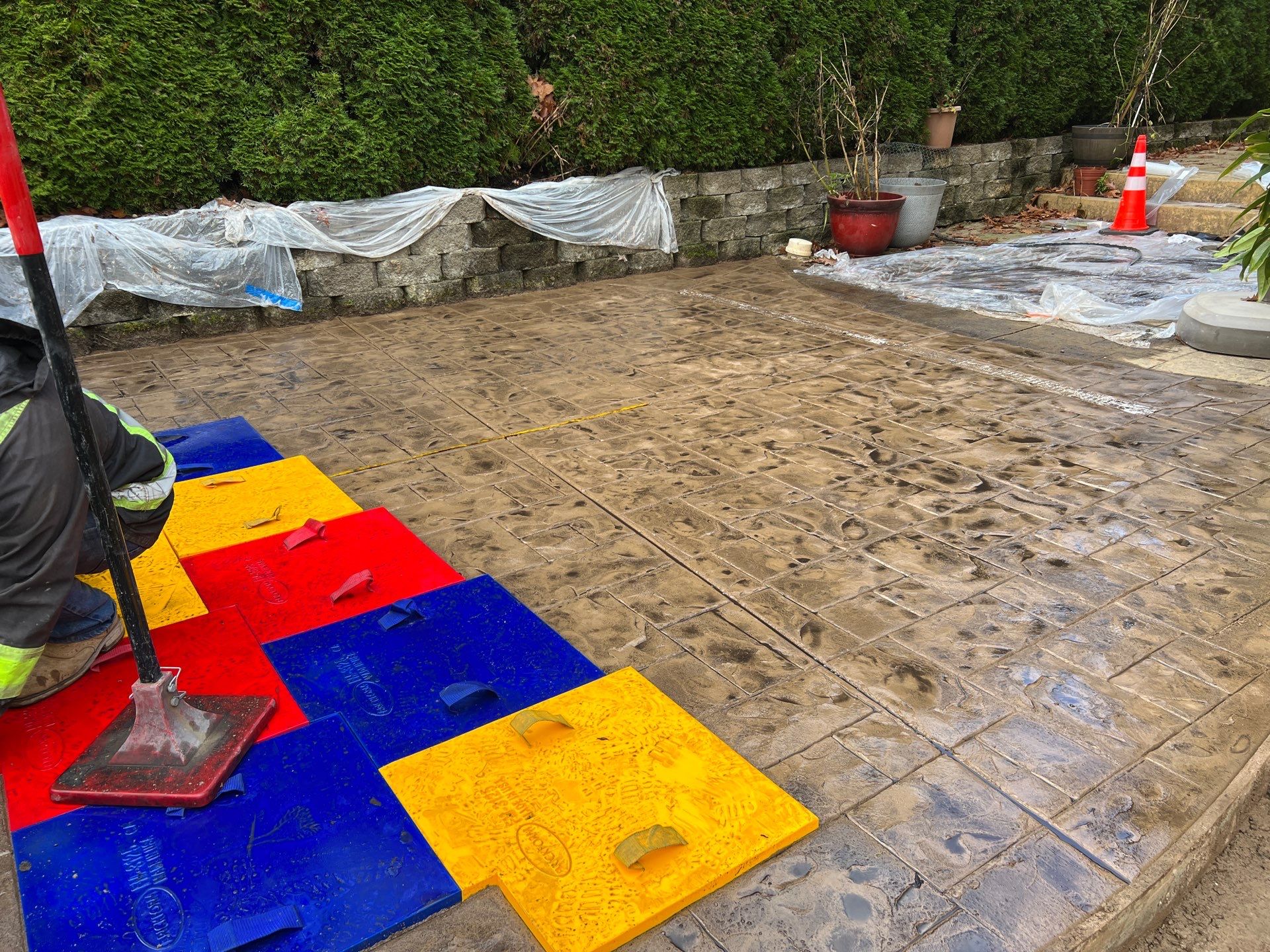 Stamped Concrete Patio  by Jireh Asphalt & Concrete Inc 