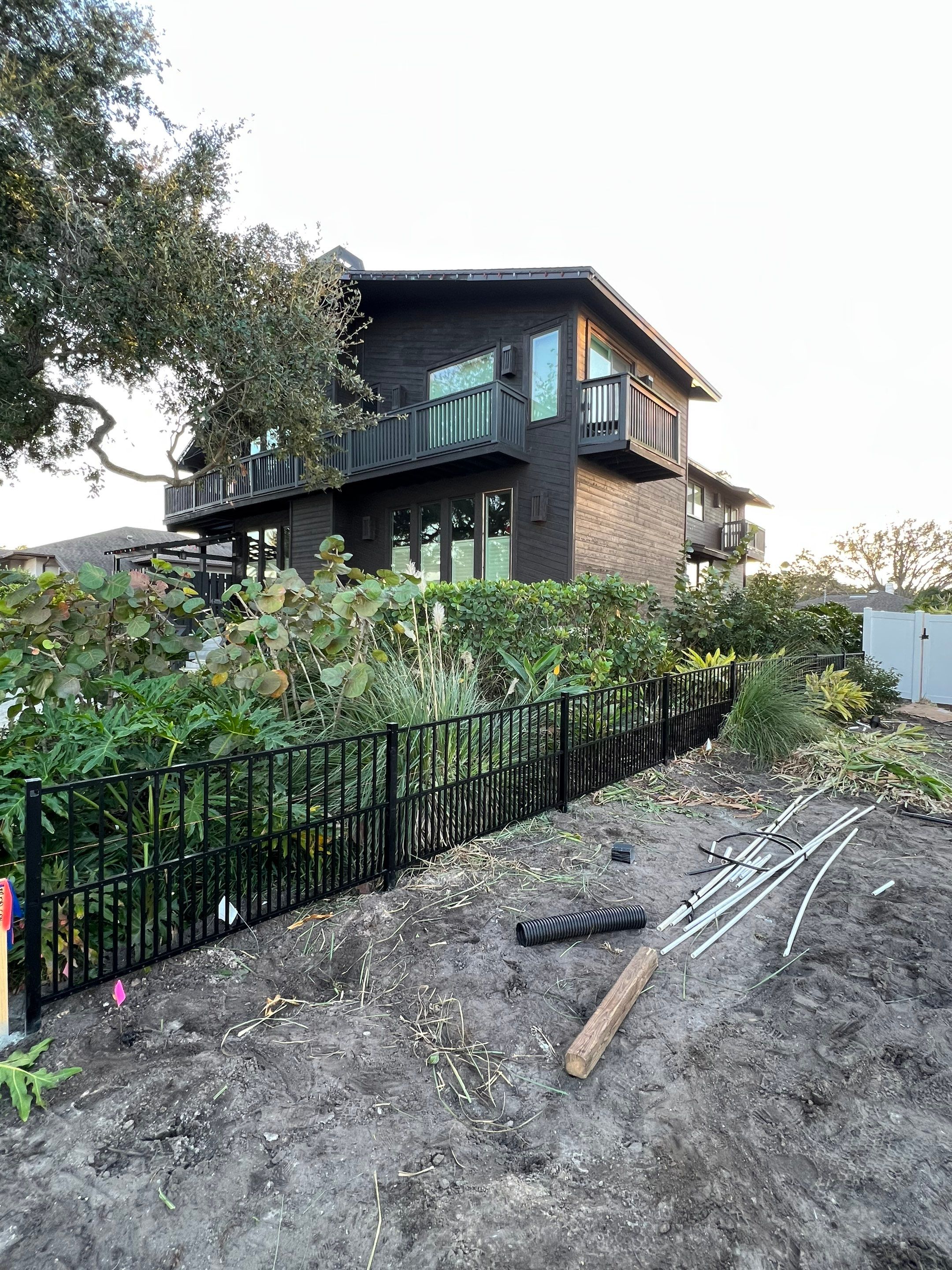 Aluminum Fence Installation using 3 Rail Aluminum Puppy Picket Fence by Asap fence and gates, LLC