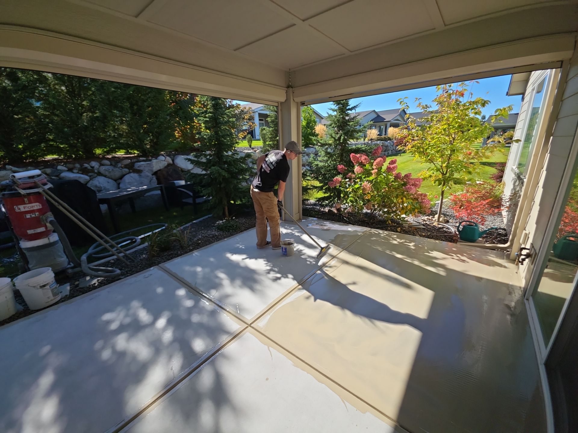 Front Porch and Back Patio Concrete Transformation in Liberty Lake by Croc Coatings, LLC