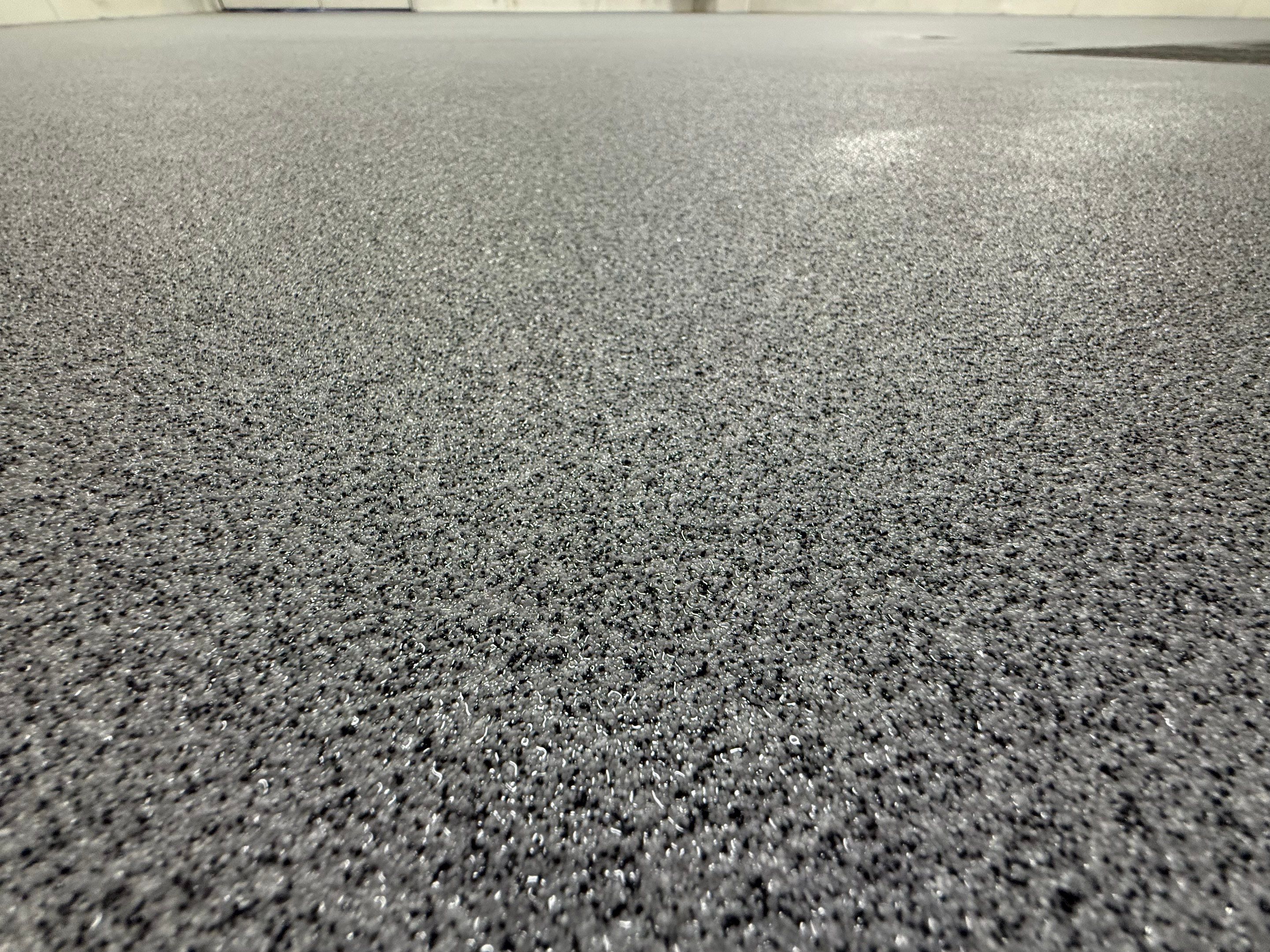 Commercial Grey Speckled Epoxy Floor Coating for Industrial Workshop by Select Painting, Coatings & Garage Cabinets