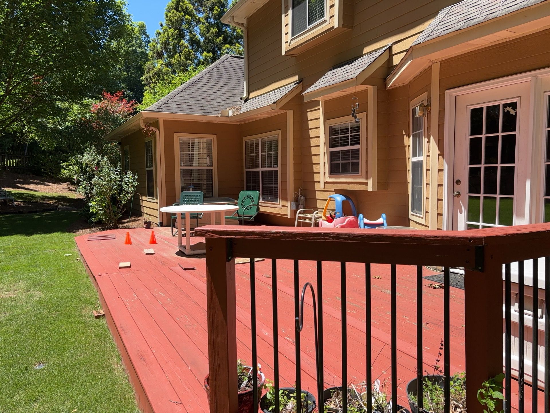 Trex Deck Build, Shed Roof Porch Install, and Door Replacement in Alpharetta, GA by Nelson Exteriors