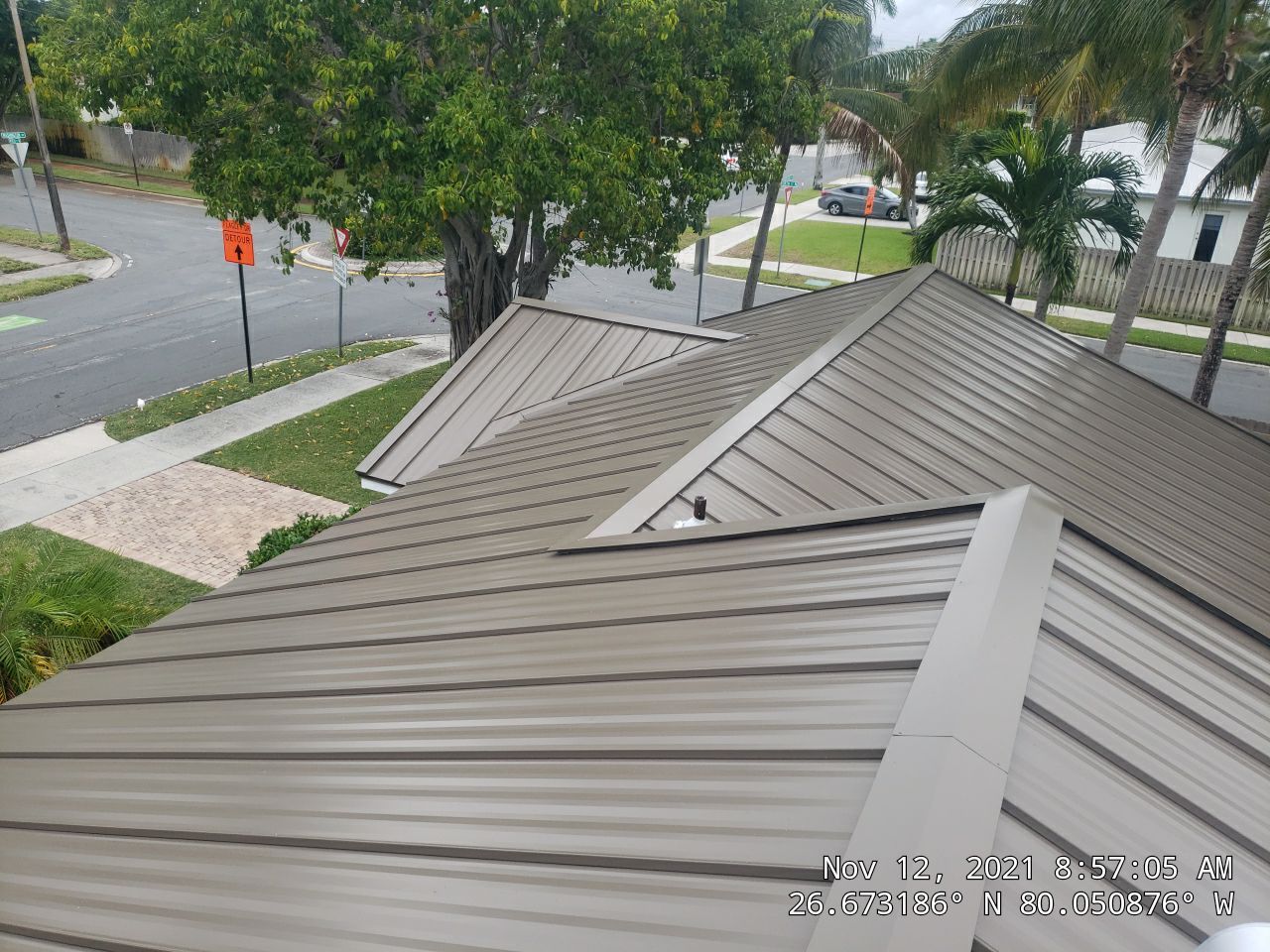 Residential Roofing Installation using 1" Nail strip metal roof by BLUES BROTHERS CONSTRUCTION CORP